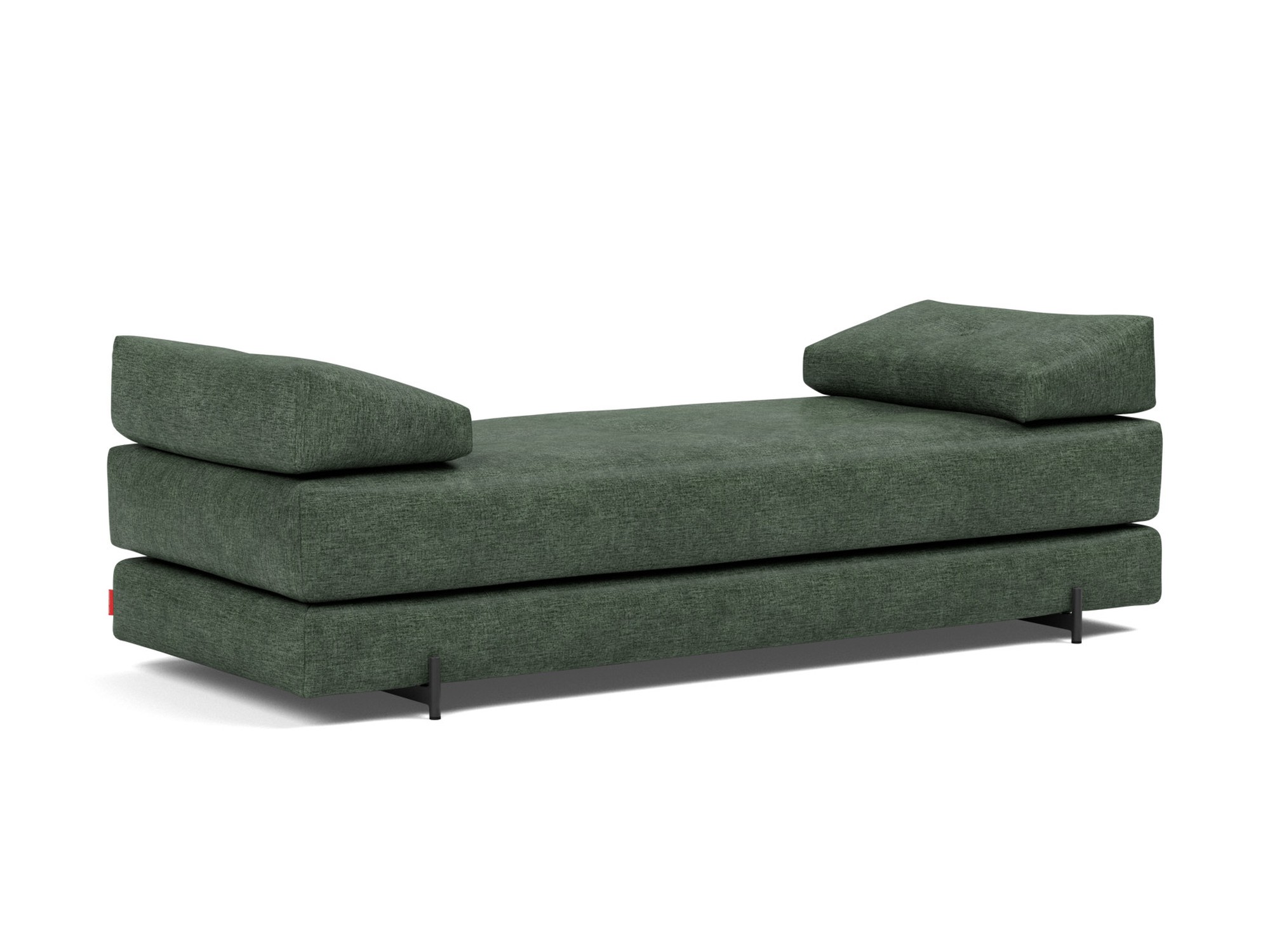 Tagesbett Sigmund Flachgewebe Avella 281-Pine-Green Beine Indu schwarz