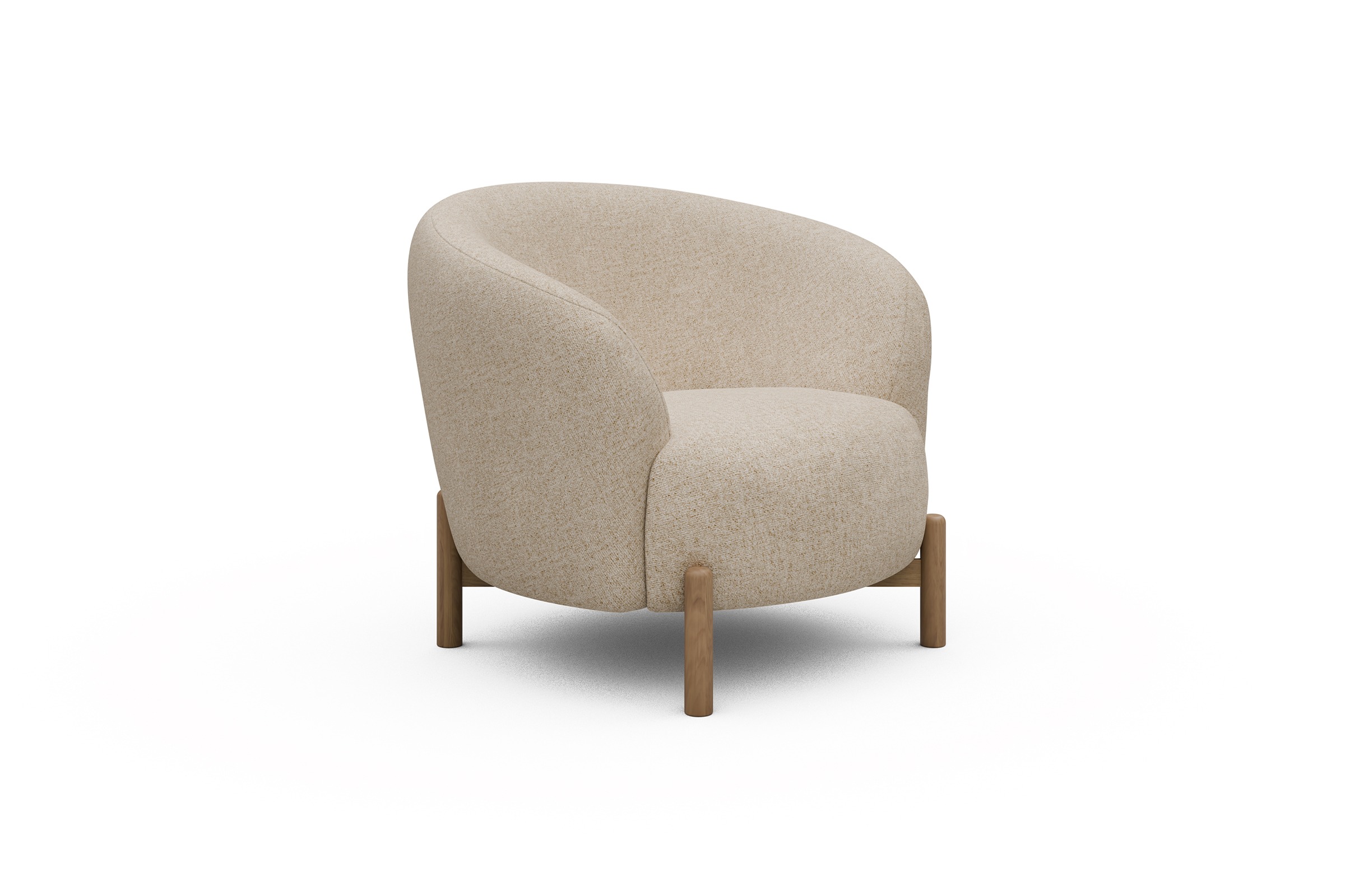 Sessel Ronda Holzbeine Eiche Natur Casone-Natural-Beige