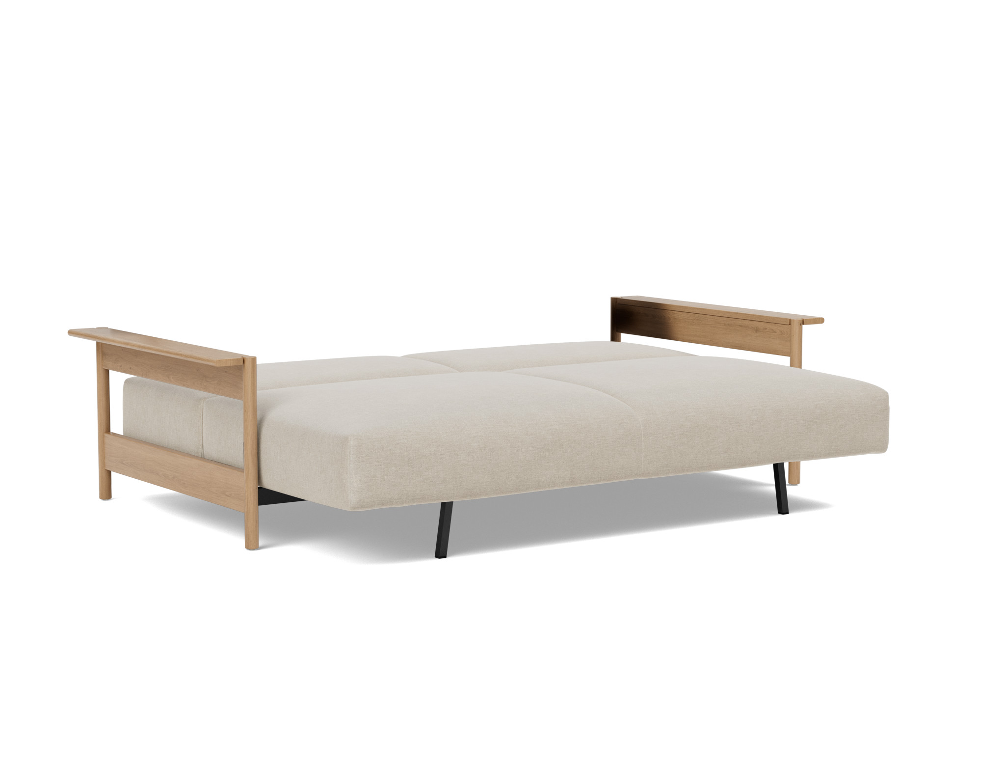 Schlafsofa Malloy Wood Flachgewebe Phobos 586-Latte