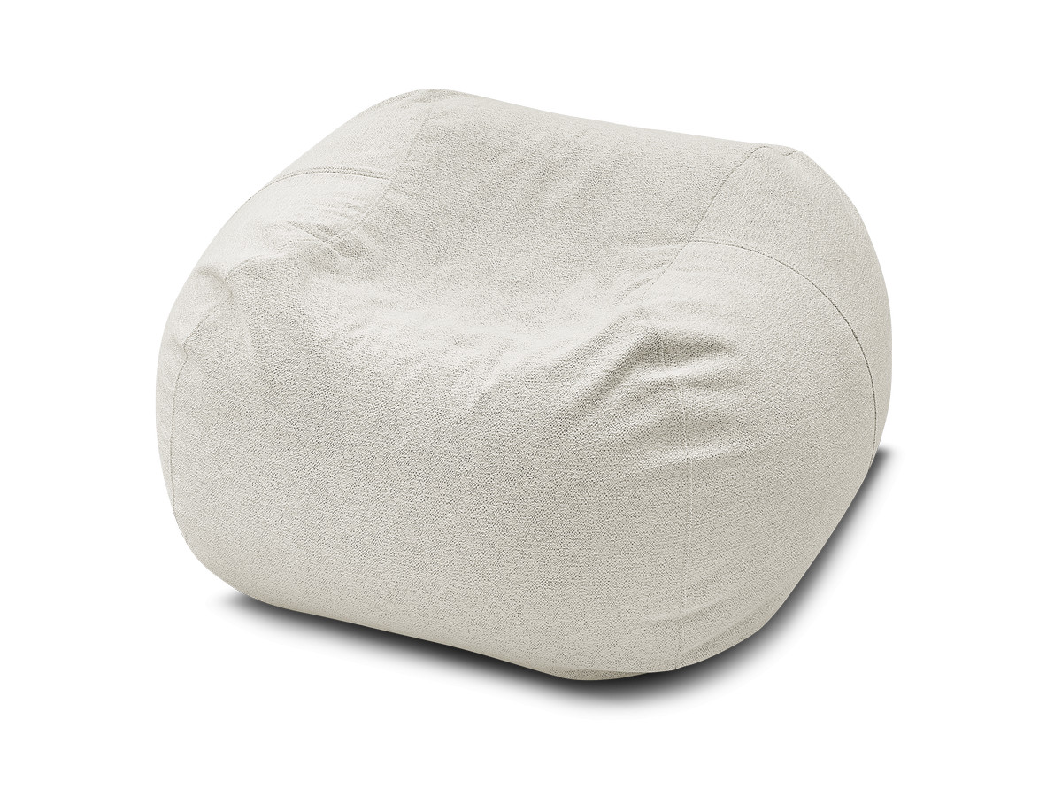 Bobochic Voltaire Pouf 120 × 70 cm Melange-Stoff Weiß