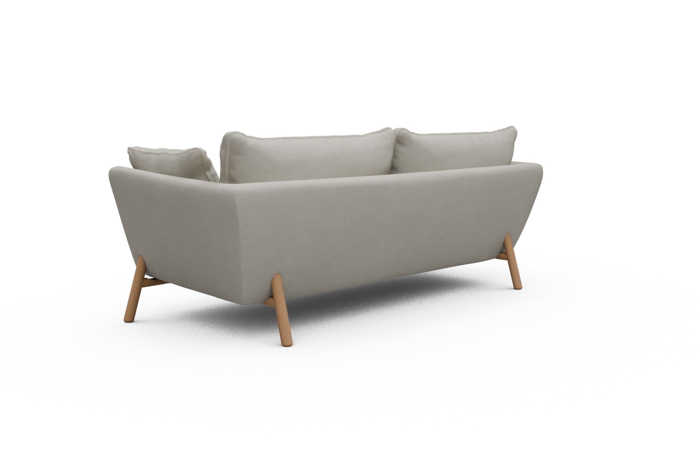 Sofa Emil PREMIUM 3-Sitzer Beinfarbe Eiche Natur Denari-Clean-Beige