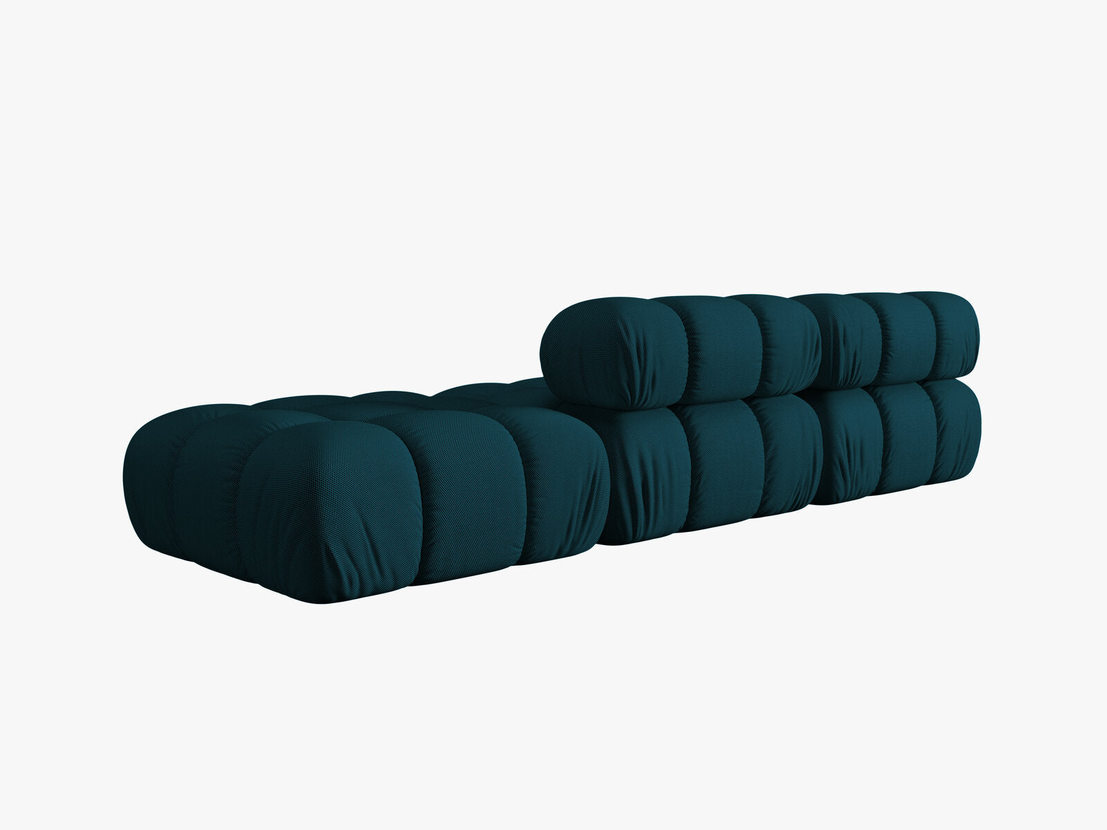 Micadoni Modulares Sofa Bellis 4-Sitzer Rechts 3D-Stoff Sonic Marineblau