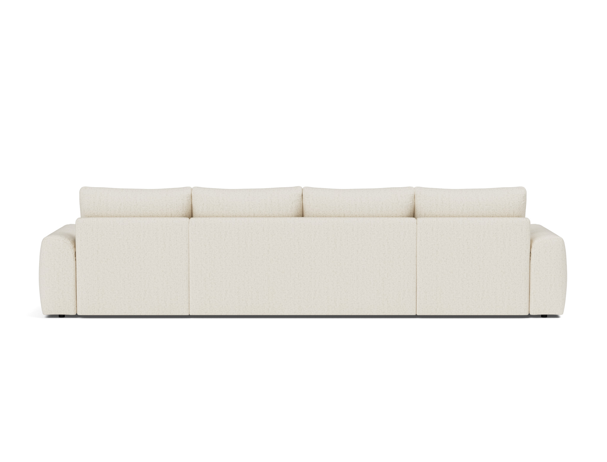 Schlafsofa Norum U-Form mit Chunky-Armlehnen Boucle Skandi 531-Off-White