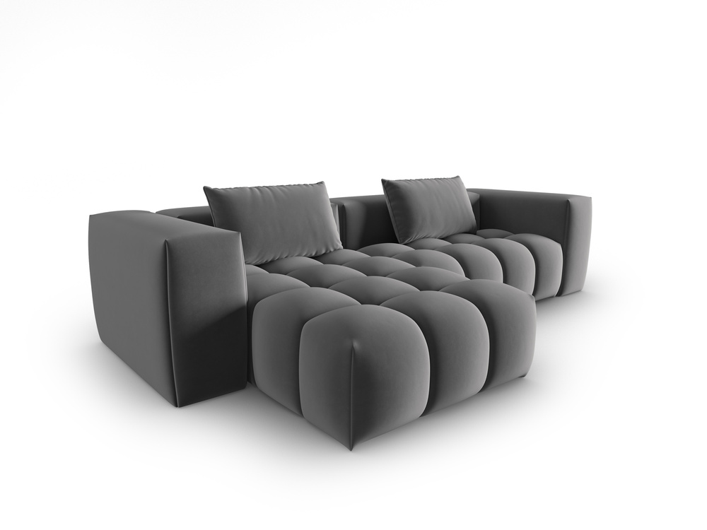 Cosmopolitan Design Ecksofa Verona 3-Sitzer Samt Casino Anthrazit Links