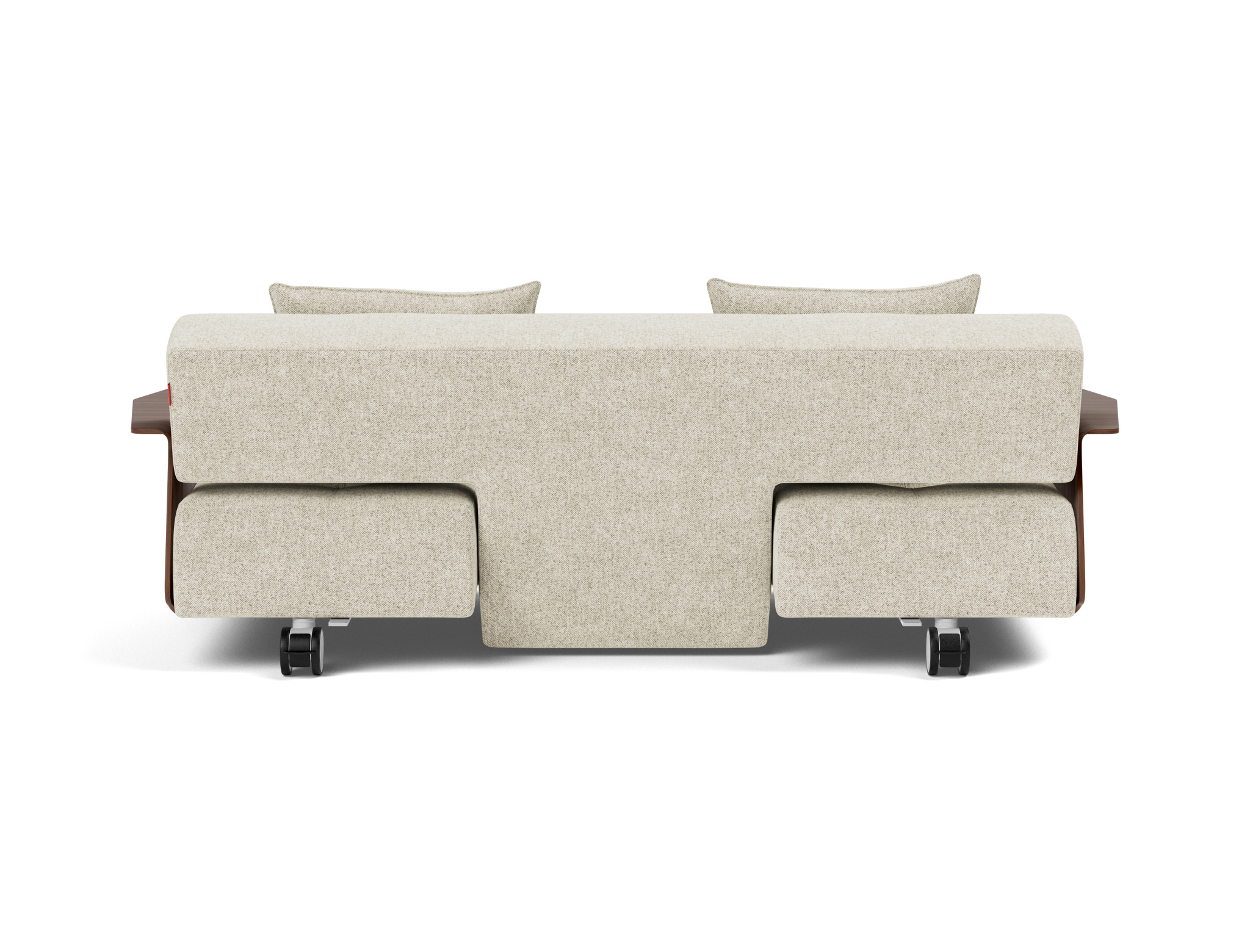 Schlafsofa Long Horn D.E.L. mit Armlehnen Strukturierter Stoff Taura 357-Off-White