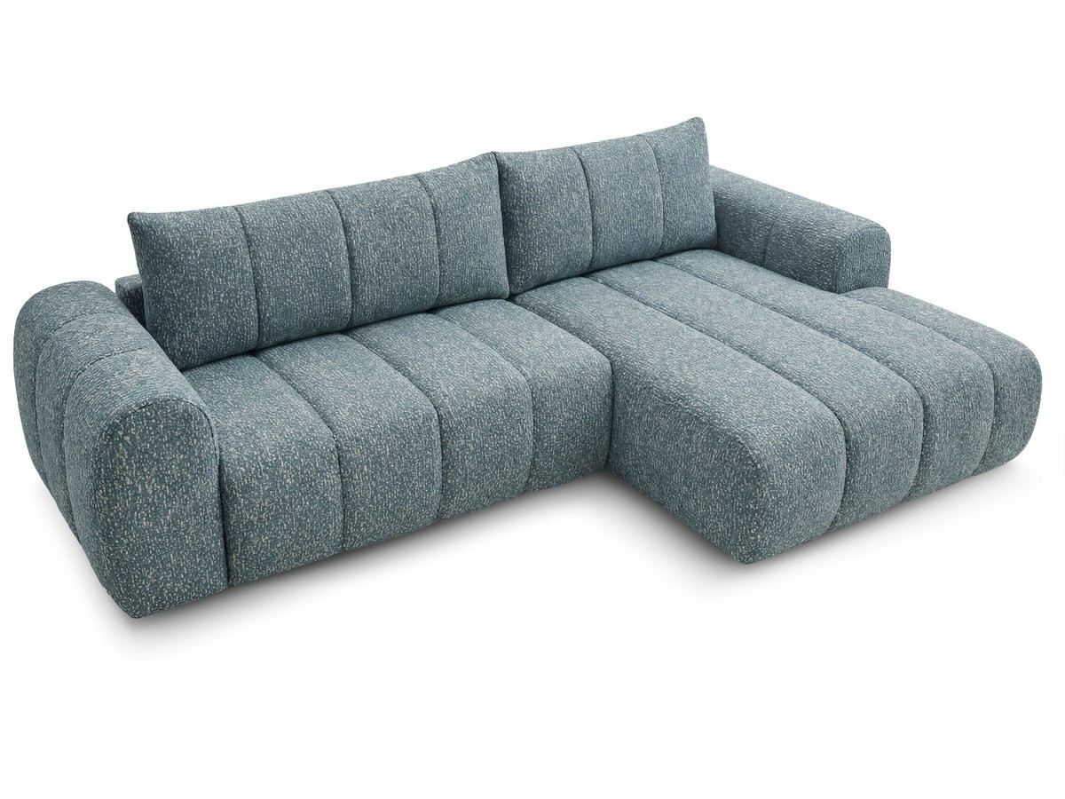 Bobochic Nesty Ecksofa 272 cm Melange-Stoff Blau Ecke rechts