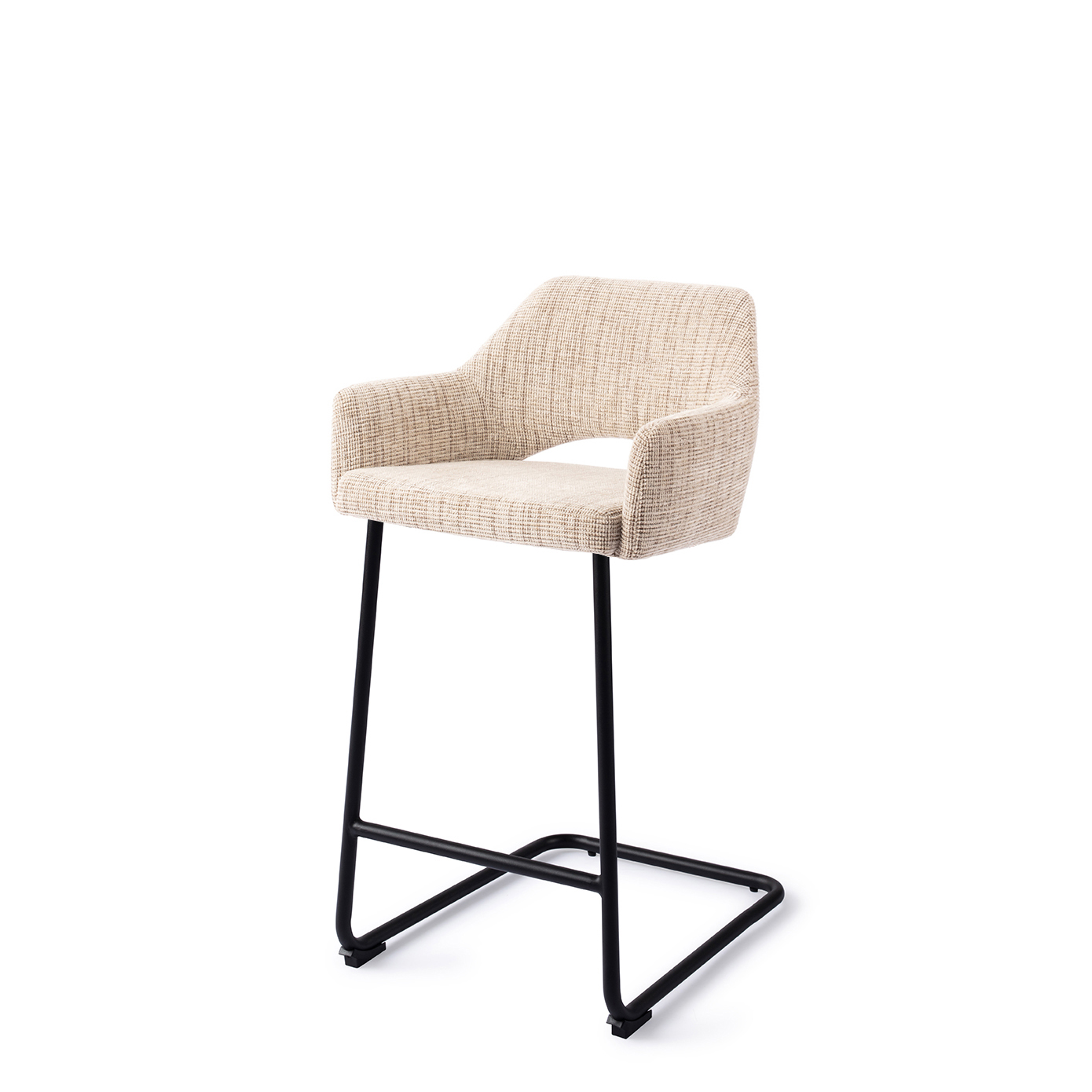 Jesper Home Barhocker Yanai Caramel Grid Arch Schwarz Tresenhöhe 65 cm