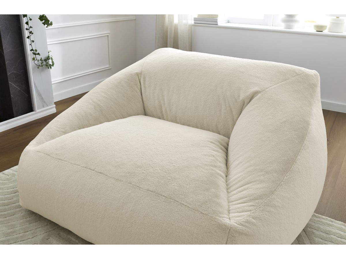 Bobochic Lilibet Pouf Kunstfell Weiß