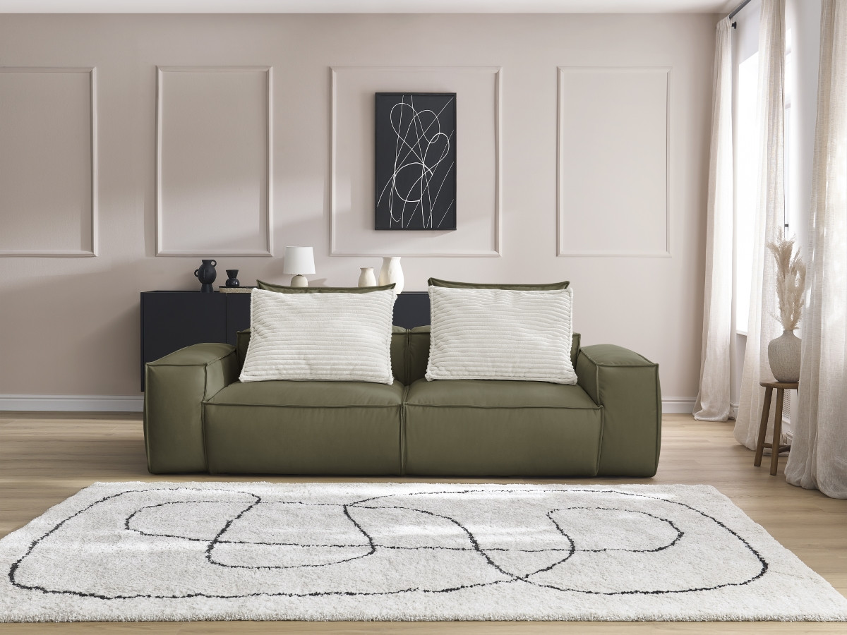 Bobochic Boheme Sofa 3-Sitzer Kunstleder Grün