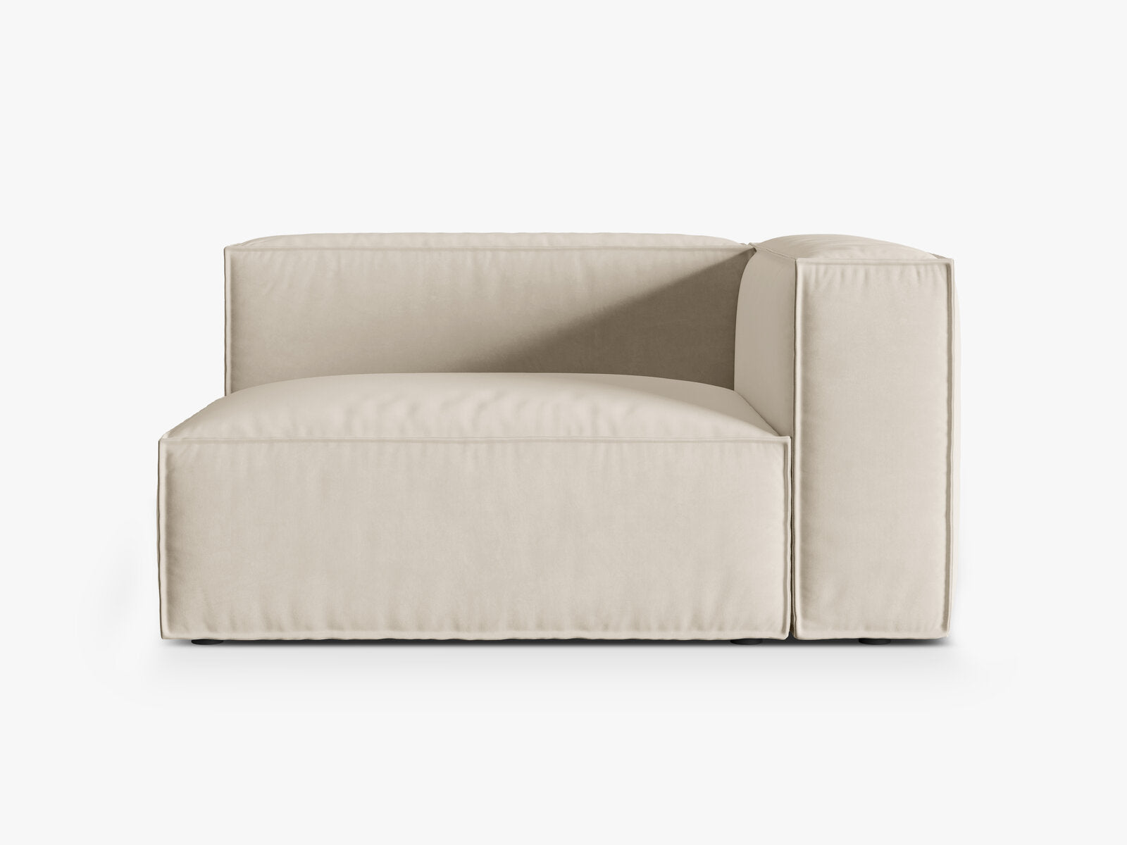 Micadoni Eckmodul Nuria 2-Sitzer Samt Paris Beige Rechts