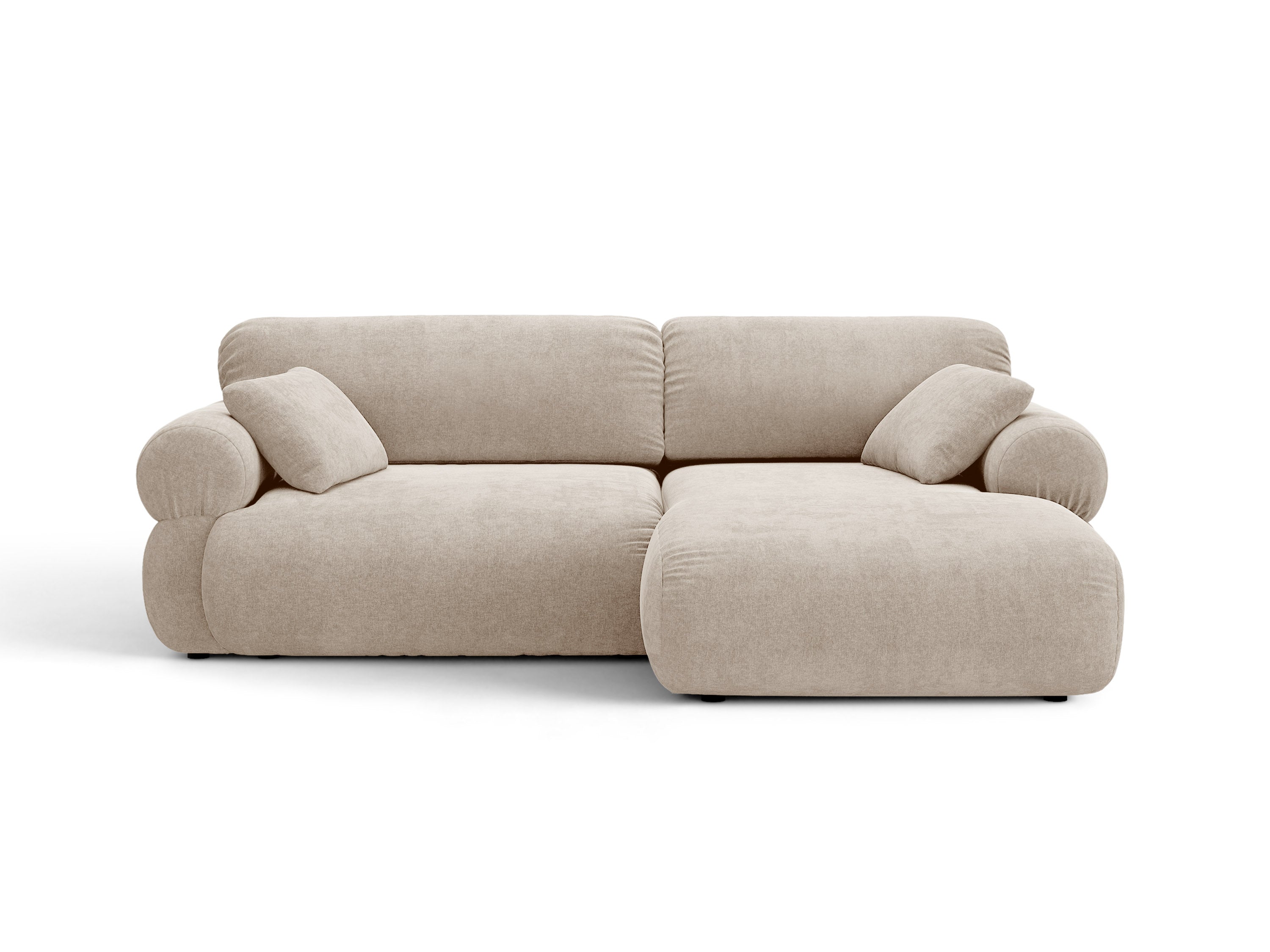 Micadoni Ophelia Ecksofa 4-Sitzer Strukturierter Stoff Liberty Beige Rechts