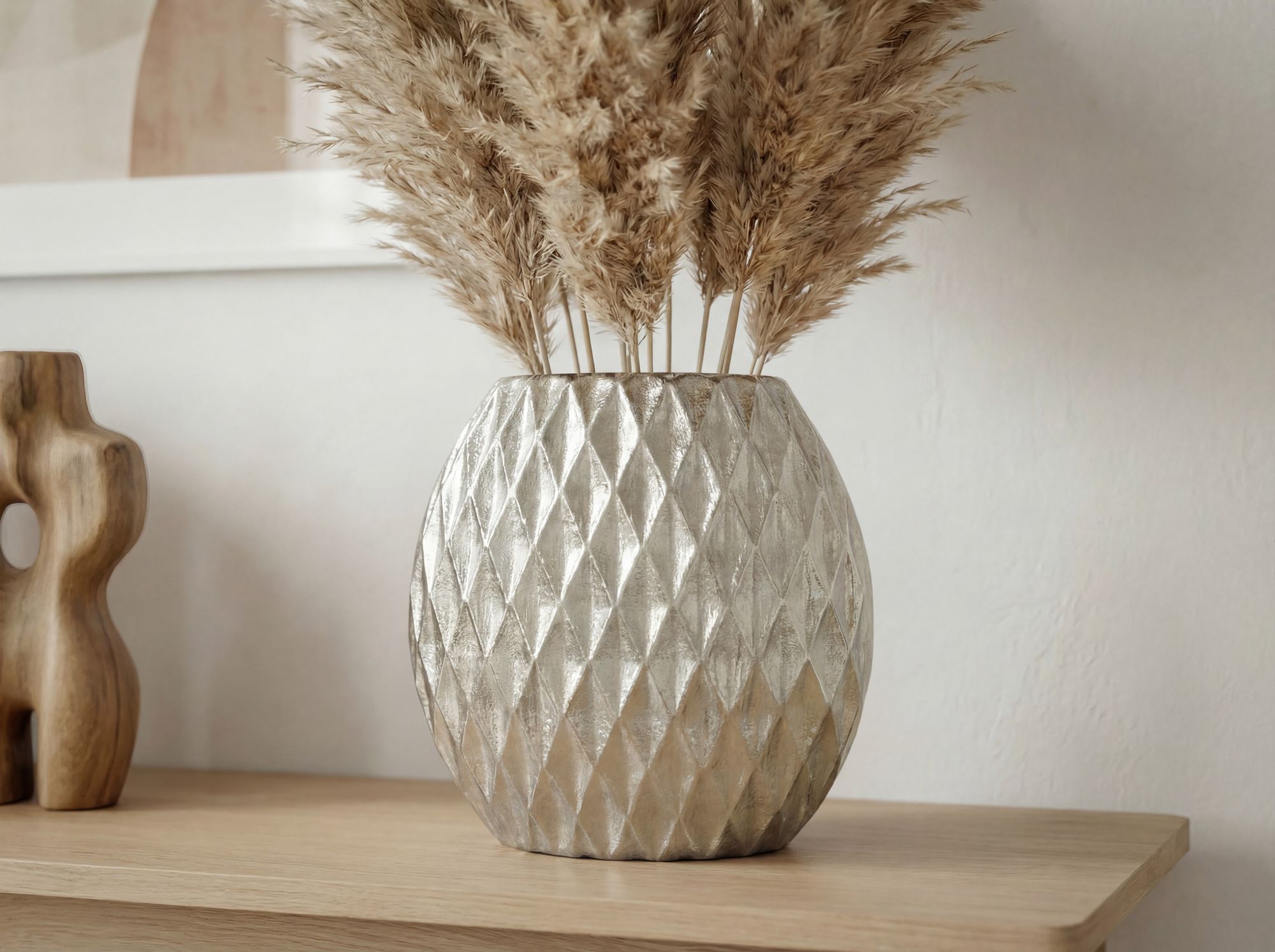 Tischvase Myking Aluminium Silber Ø 34 cm