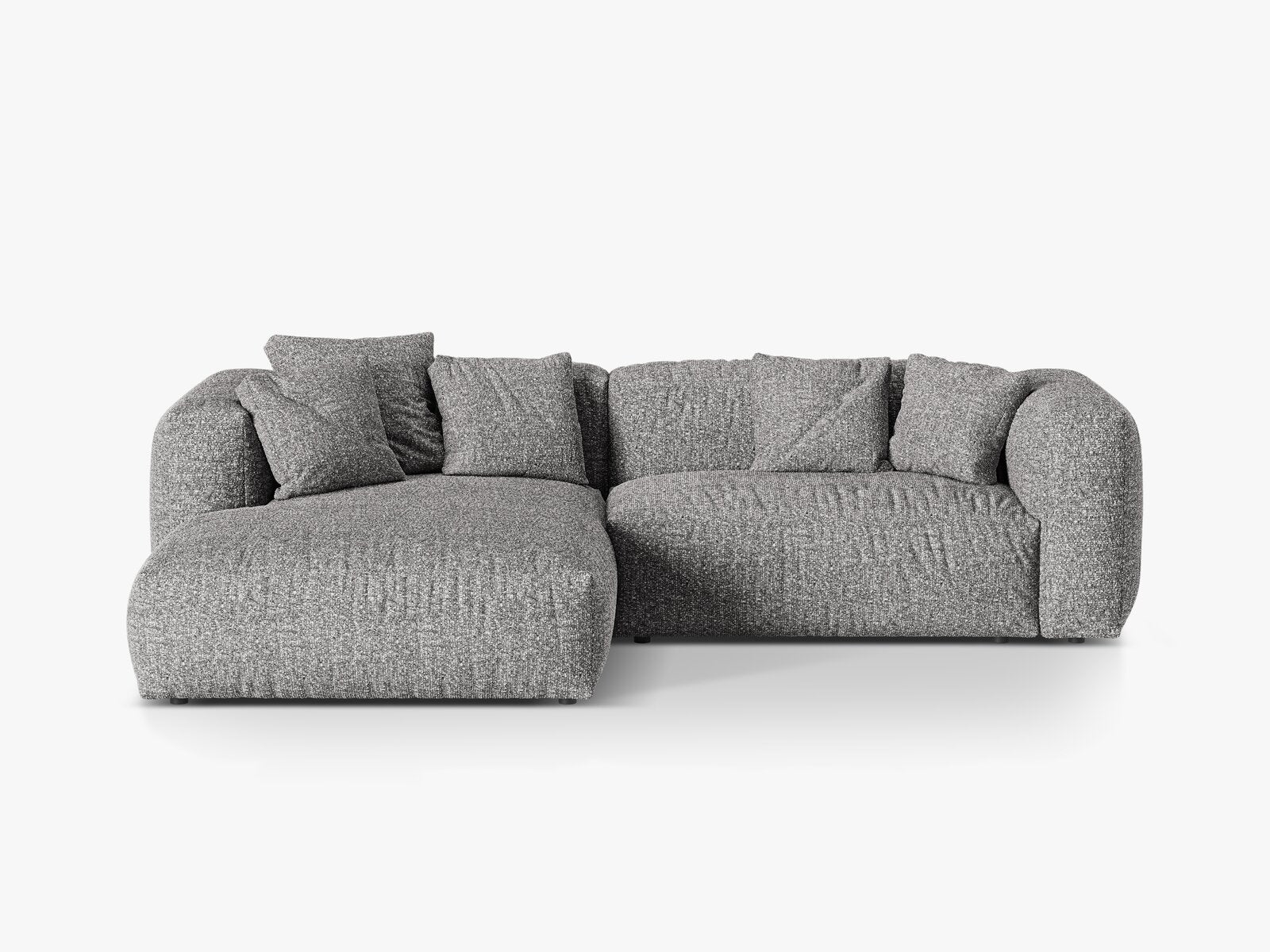 Micadoni Ecksofa Martina 2-Sitzer Links Boucle Monet Graphit