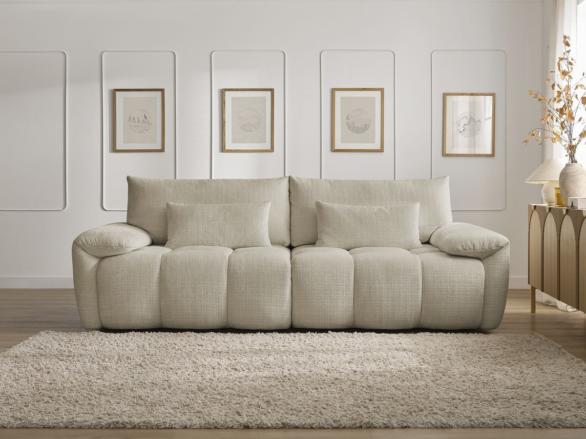 Bobochic Ivane Sofa 3-Sitzer Strukturstoff Beige