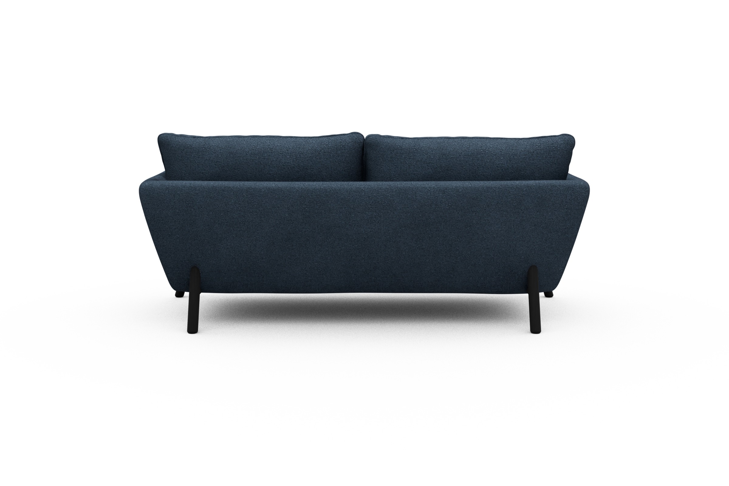 Sofa Emil 2-Sitzer Beinfarbe Eiche Schwarz Boucle-Blue
