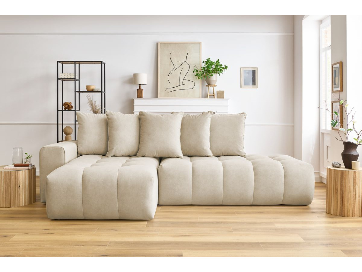 Bobochic Mont-blanc Ecksofa Samt Beige Ecke links