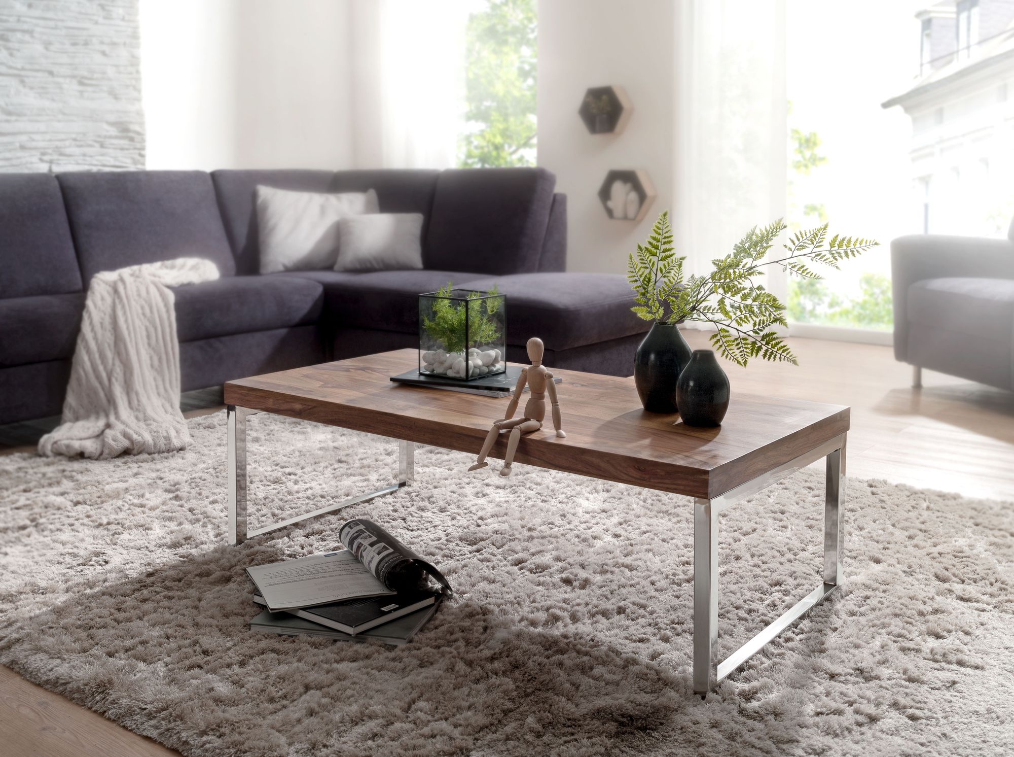 Couchtisch Alta Massivholz Dunkelbraun