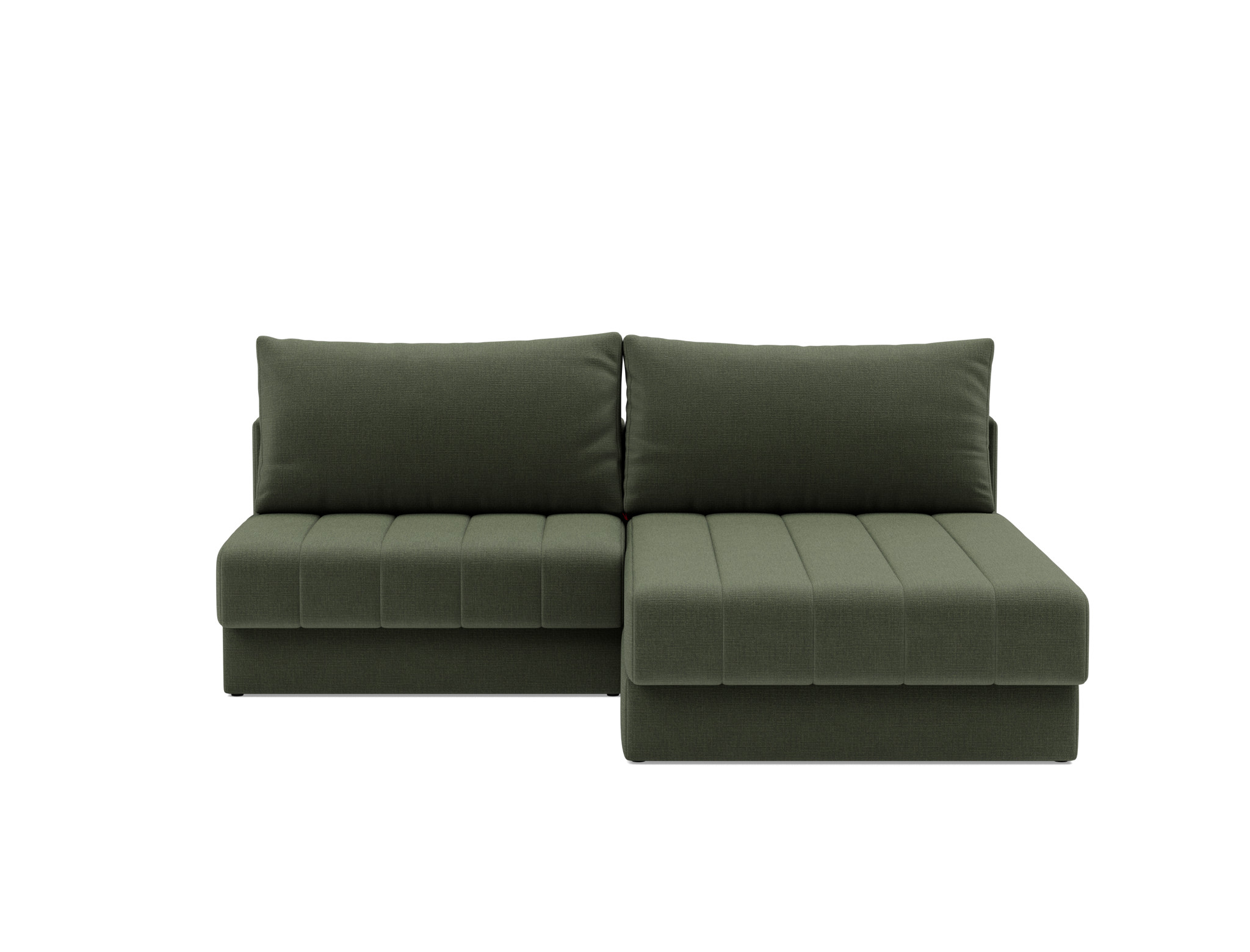 Schlafsofa Akello mit Chaiselongue Chenille Esina 413-Olive-Green
