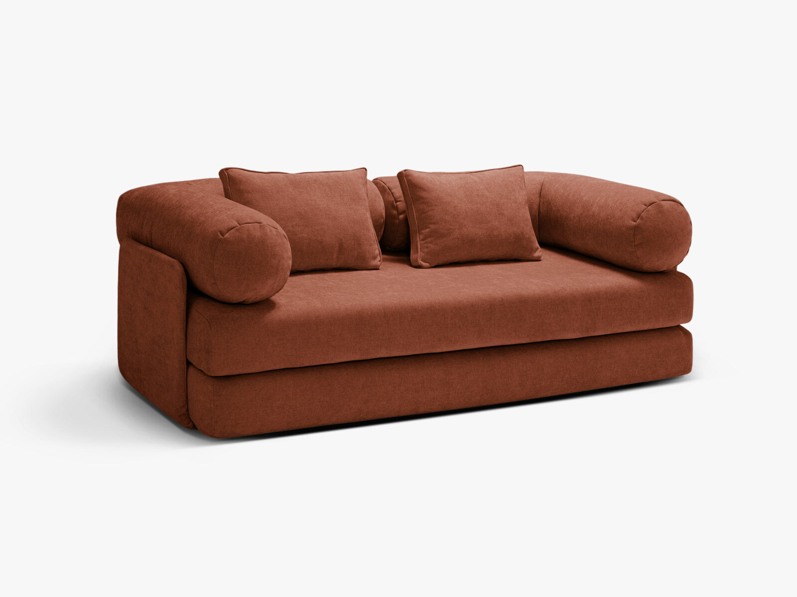 Micadoni Sofa Dreamy 3-Sitzer mit Schlaffunktion Strukturierter Stoff Liberty Ziegel