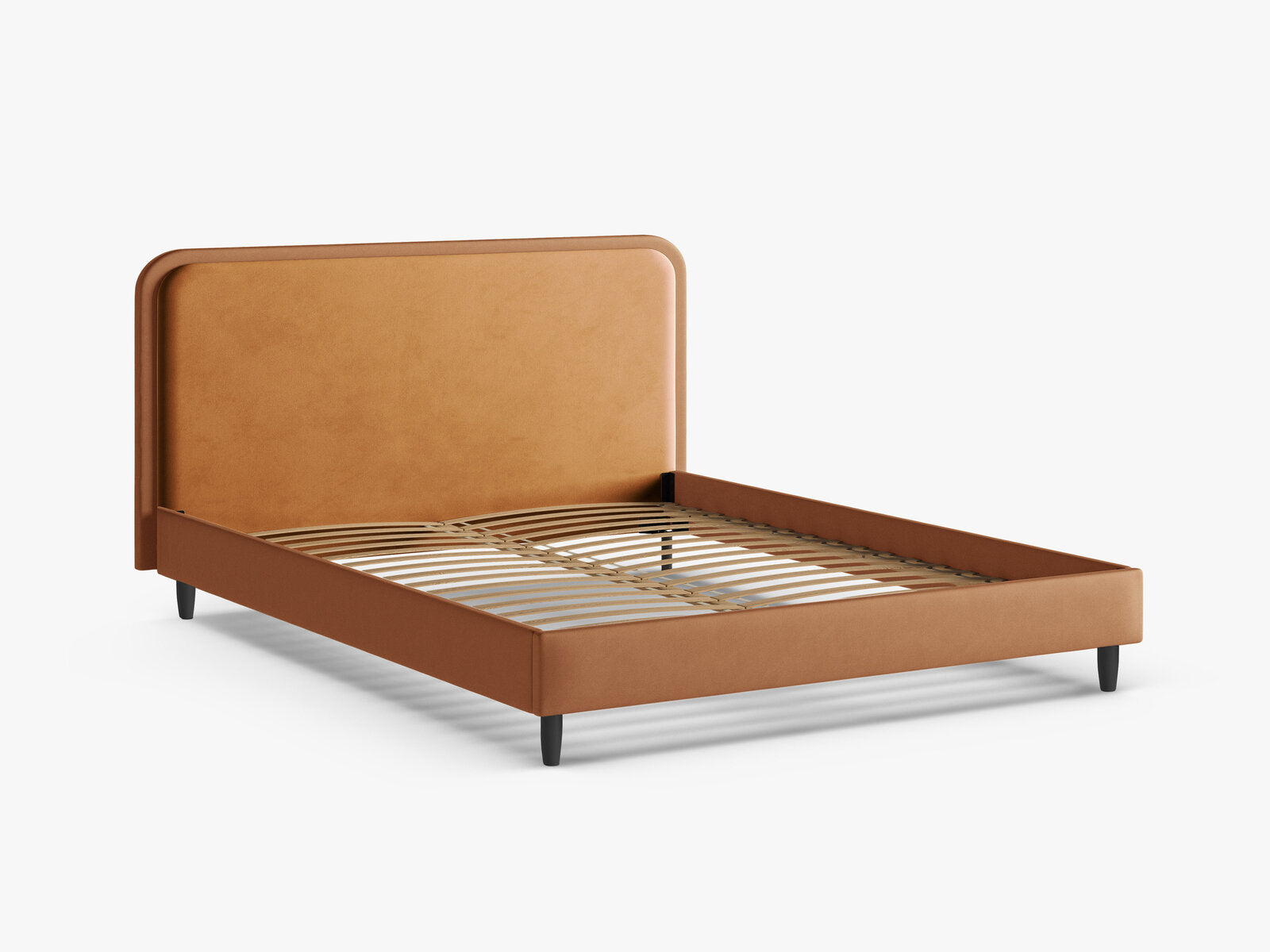 Micadoni Stauraumbett mit Kopfteil Aveline Samt Magic Velvet, Vegan-Leder Vega Kamel, Honig 200x200