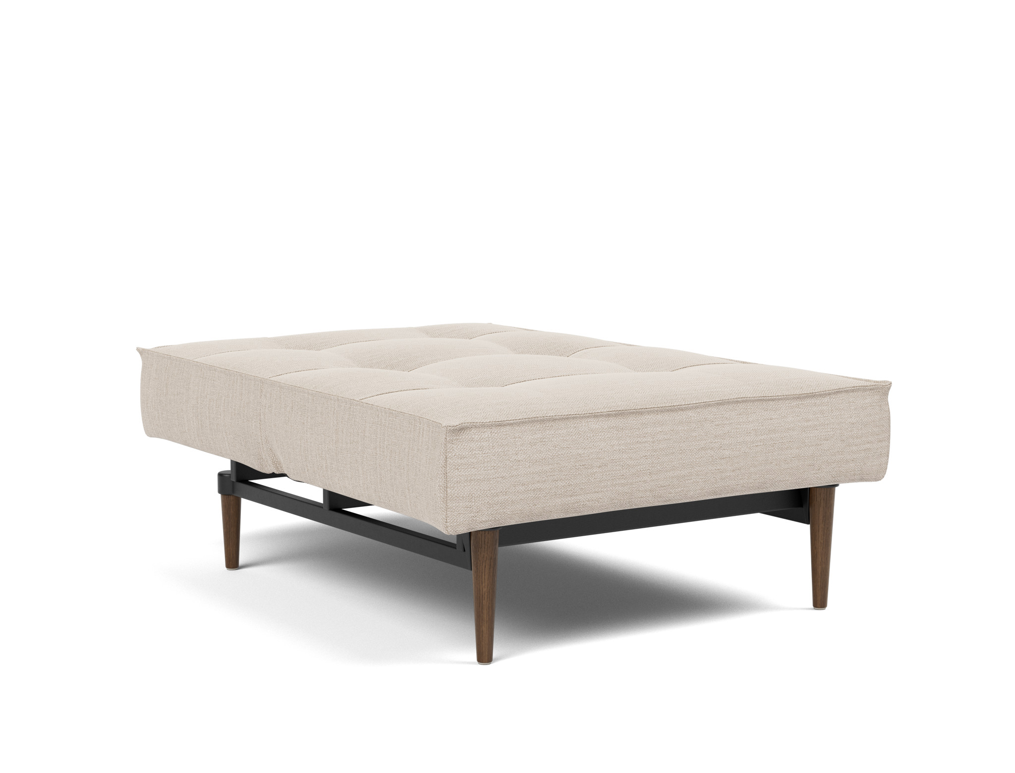 Sessel Splitback Webstoff Blida 612-Sand-Grey Beine Styletto Eiche dunkel