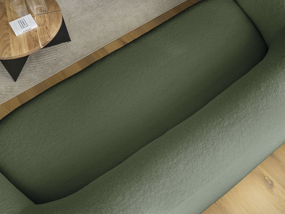 Bobochic Elina Sofa 3-Sitzer Bouclé-Stoff Grün