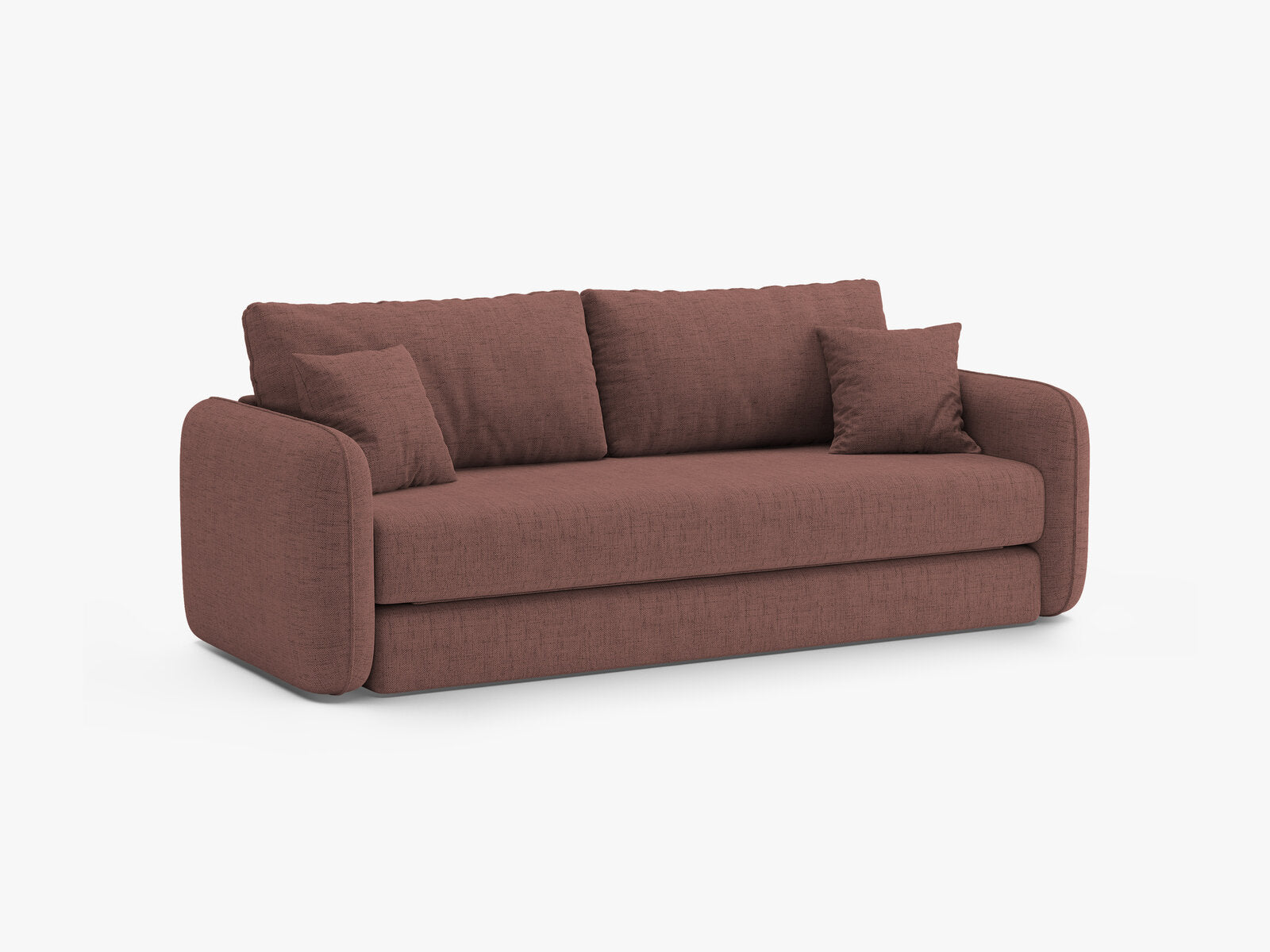 Micadoni Sofa mit Schlaffunktion Dormi 3-Sitzer Strukturierter Stoff Moly Dunkelrosa