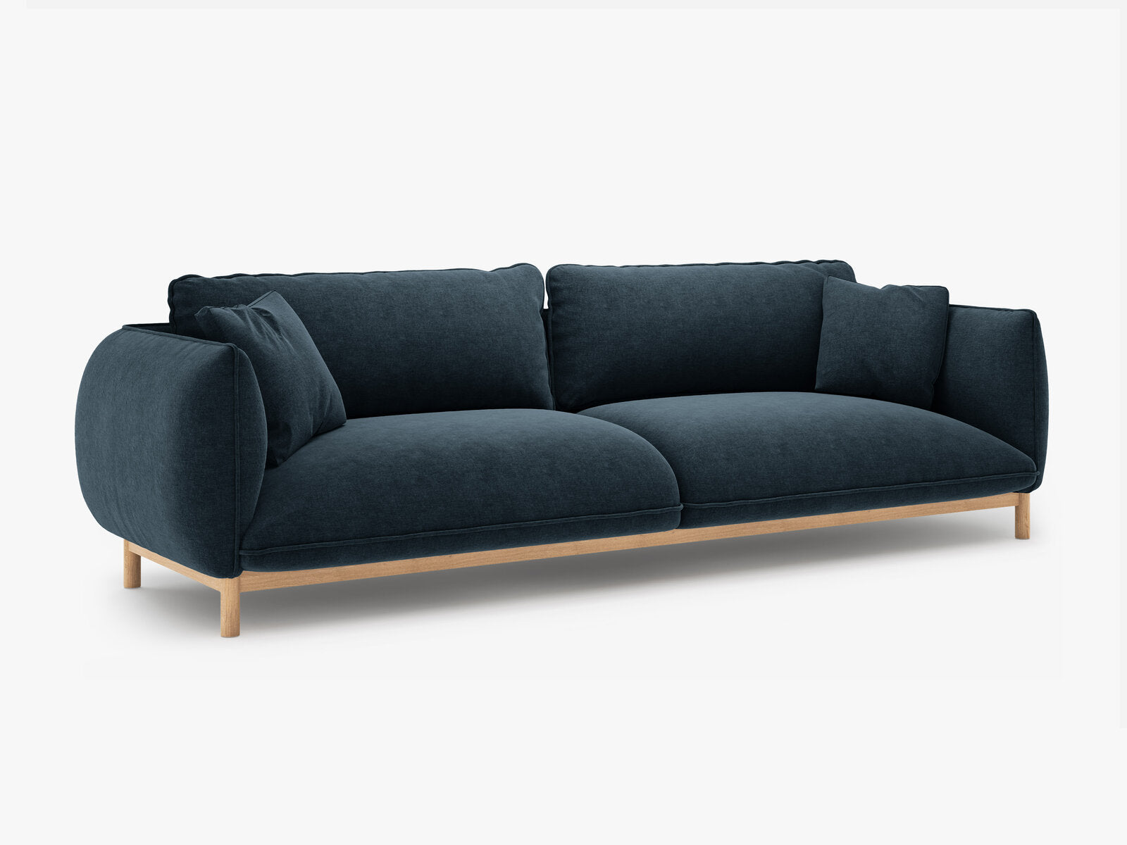 Micadoni Ada Sofa 4-Sitzer Strukturierter Stoff Wind Marineblau