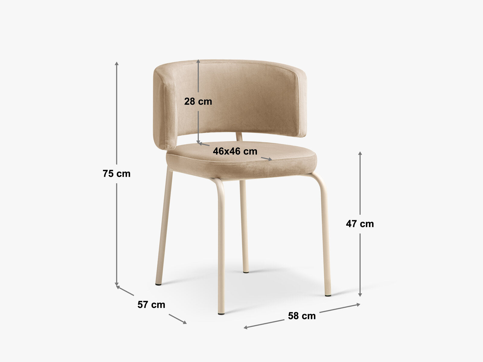 Micadoni Dora Samtiger Stuhl Chenille Perfect Harmony Terrakotta Creme