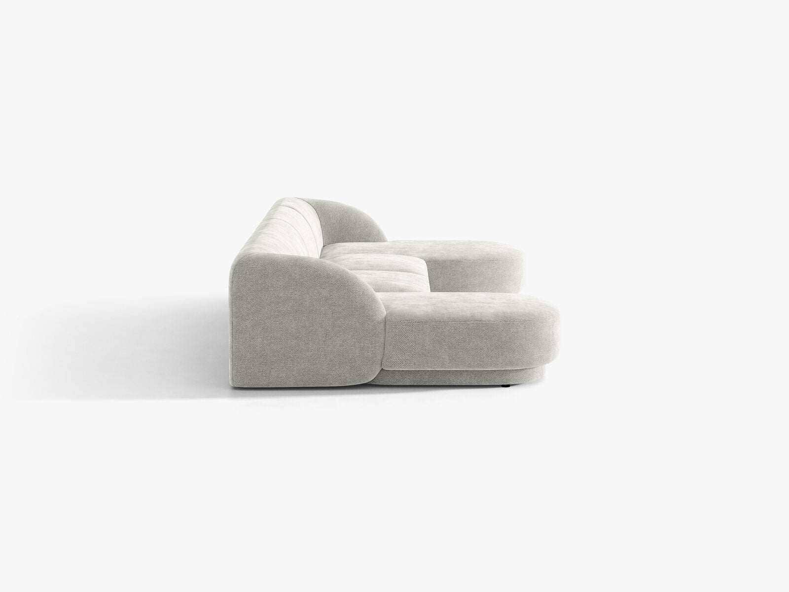 Micadoni Panorama-Sofa Miley 5-Sitzer Chenille Eden Silber