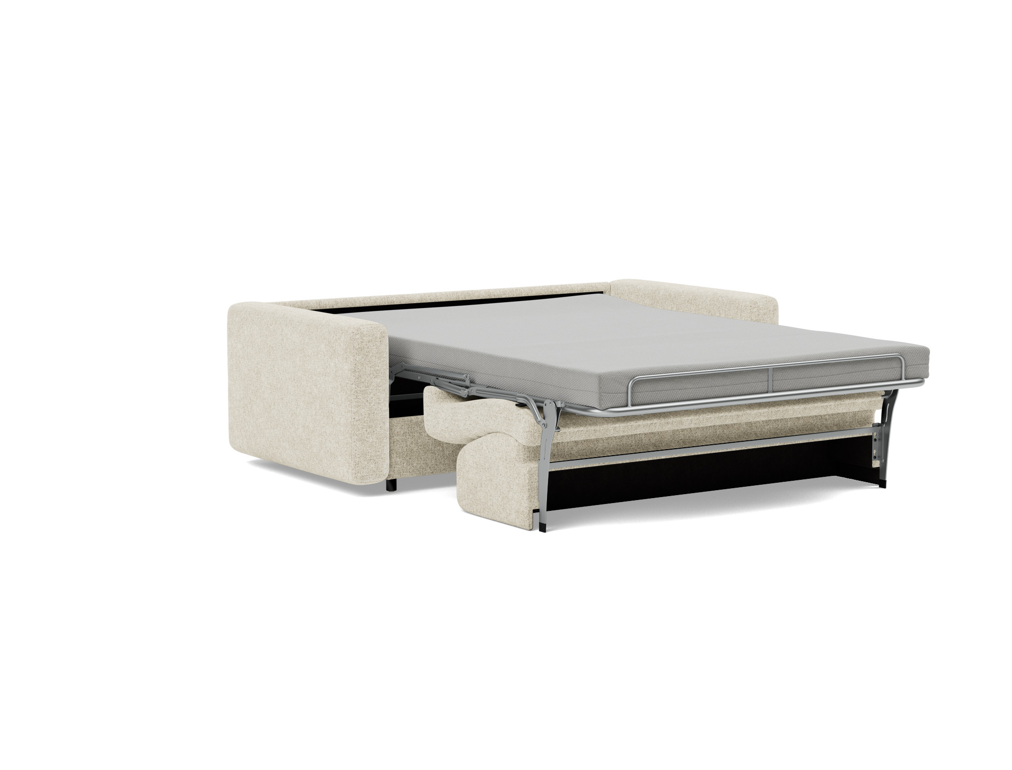 Schlafsofa Killian mit Memory-Matratze 140 Strukturierter Stoff Taura 357-Off-White