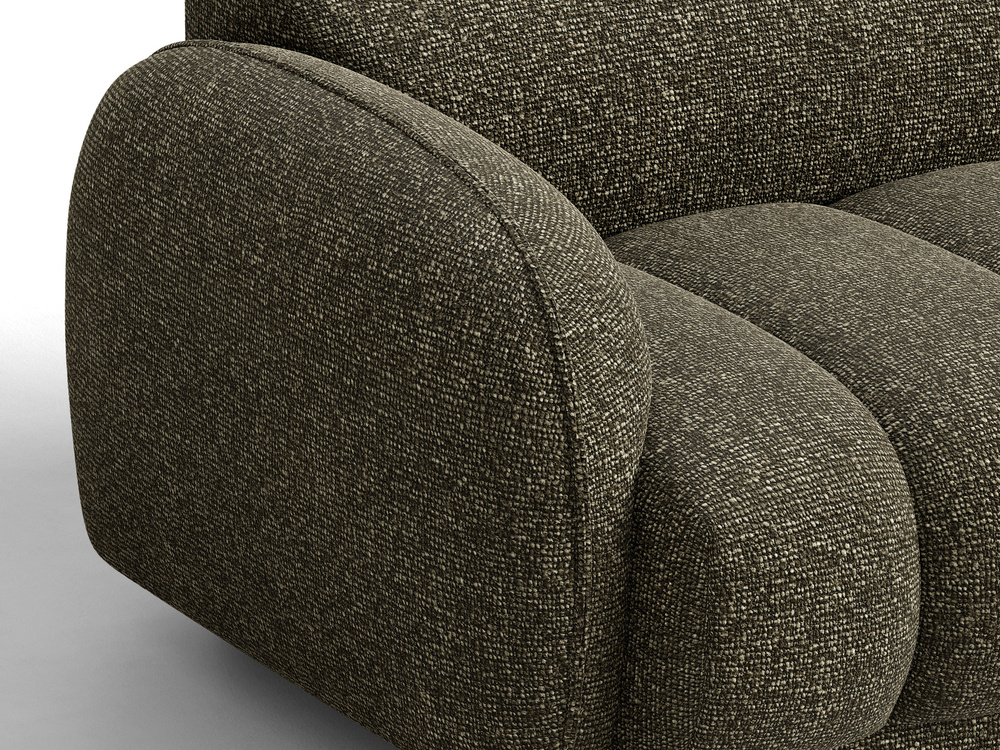 Cosmopolitan Design Ecksofa Bilbao 3-Sitzer kleine Version Boucle Miles Amazonasgrün Links