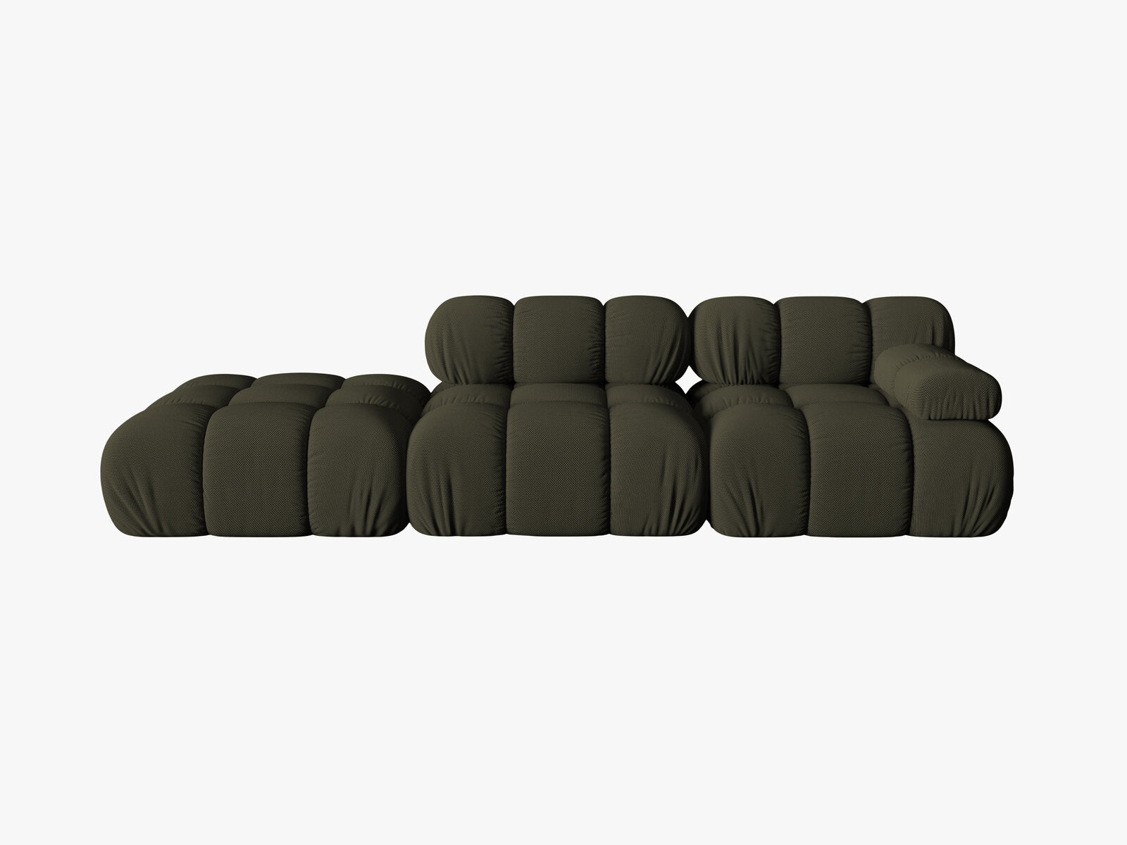 Micadoni Modulares Sofa Bellis 4-Sitzer Links 3D-Stoff Sonic Amazonas Grün