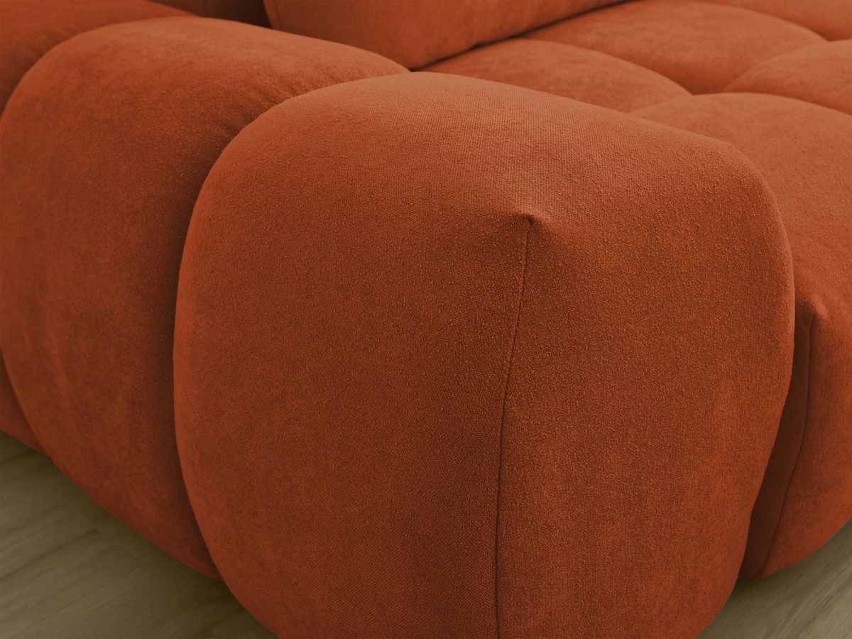 Bobochic Everest Sofa 3-Sitzer, 2 Kissen Strukturstoff Orange