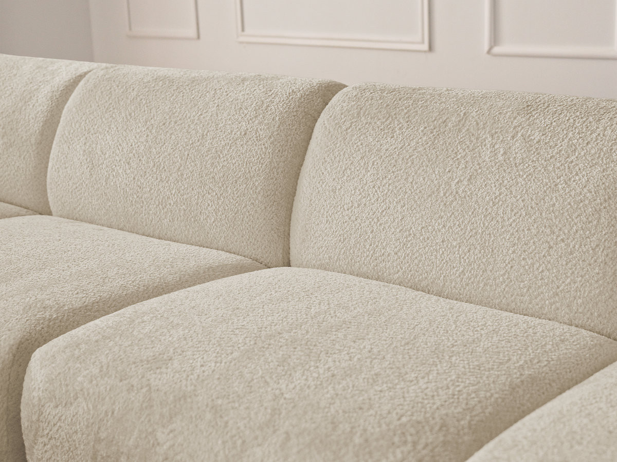 Bobochic Anda Ecksofa 292 × 163 cm Chenille Beige Ecke links