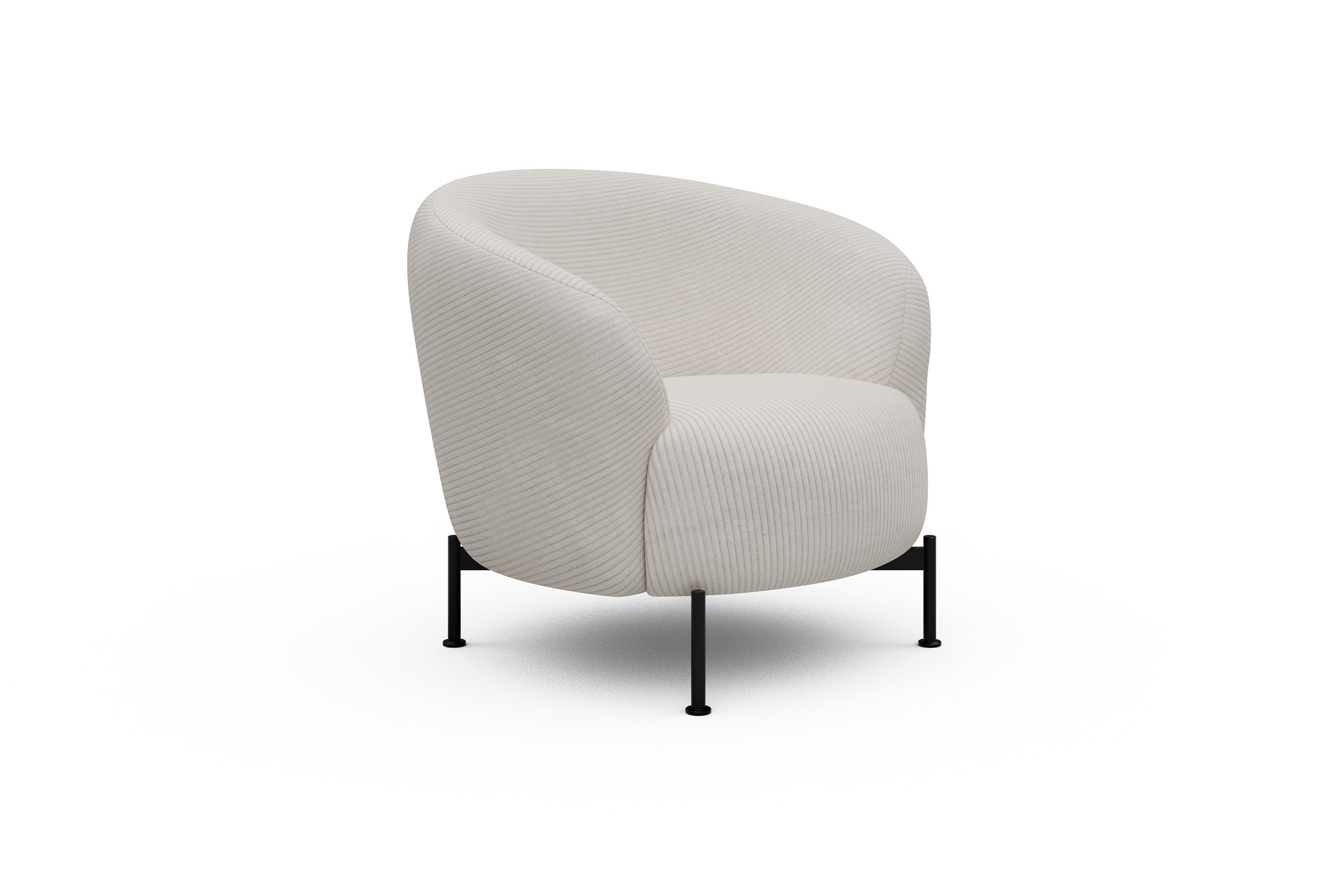 Sessel Ronda X-Metallgestell Schwarz Corduroy Ivory Skandi Home moebelfaktor