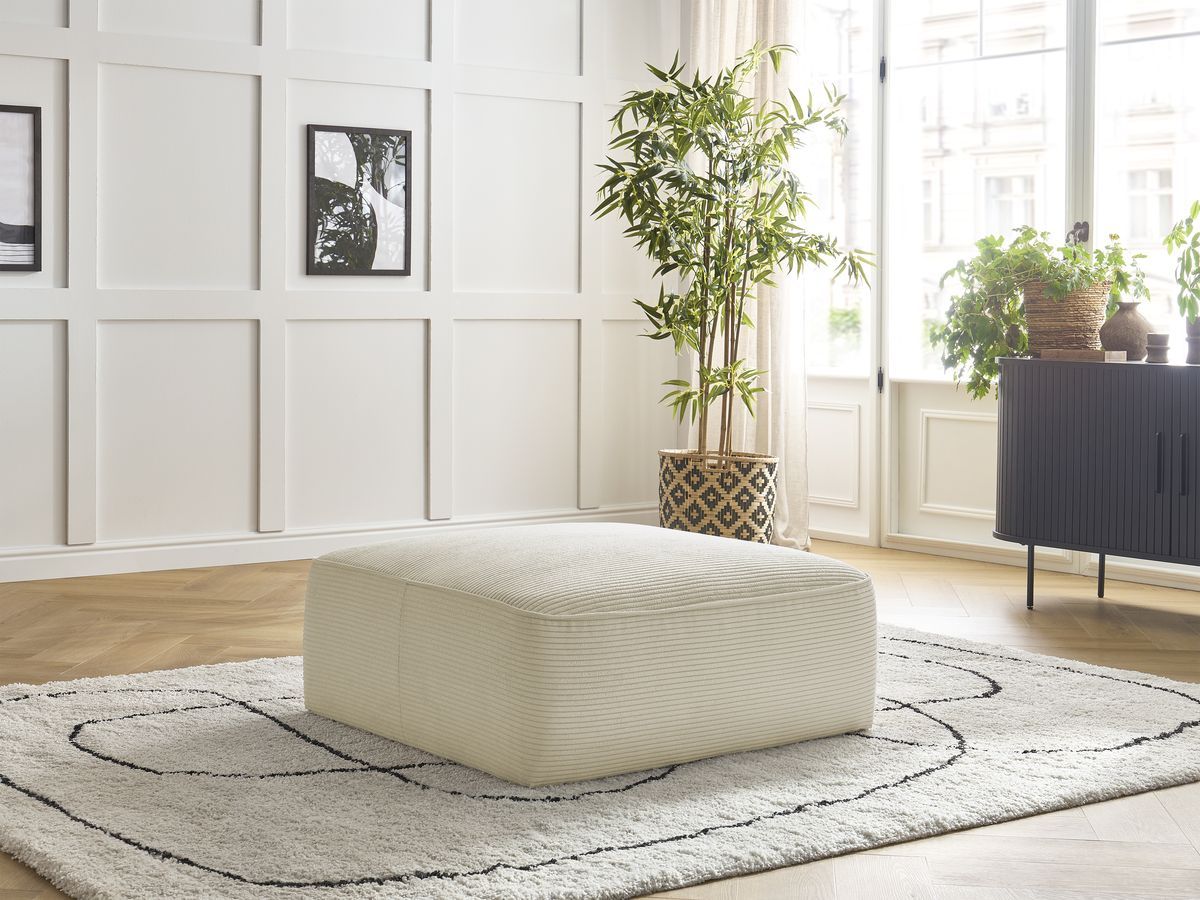 Bobochic Leopold Pouf Cordsamt Beige