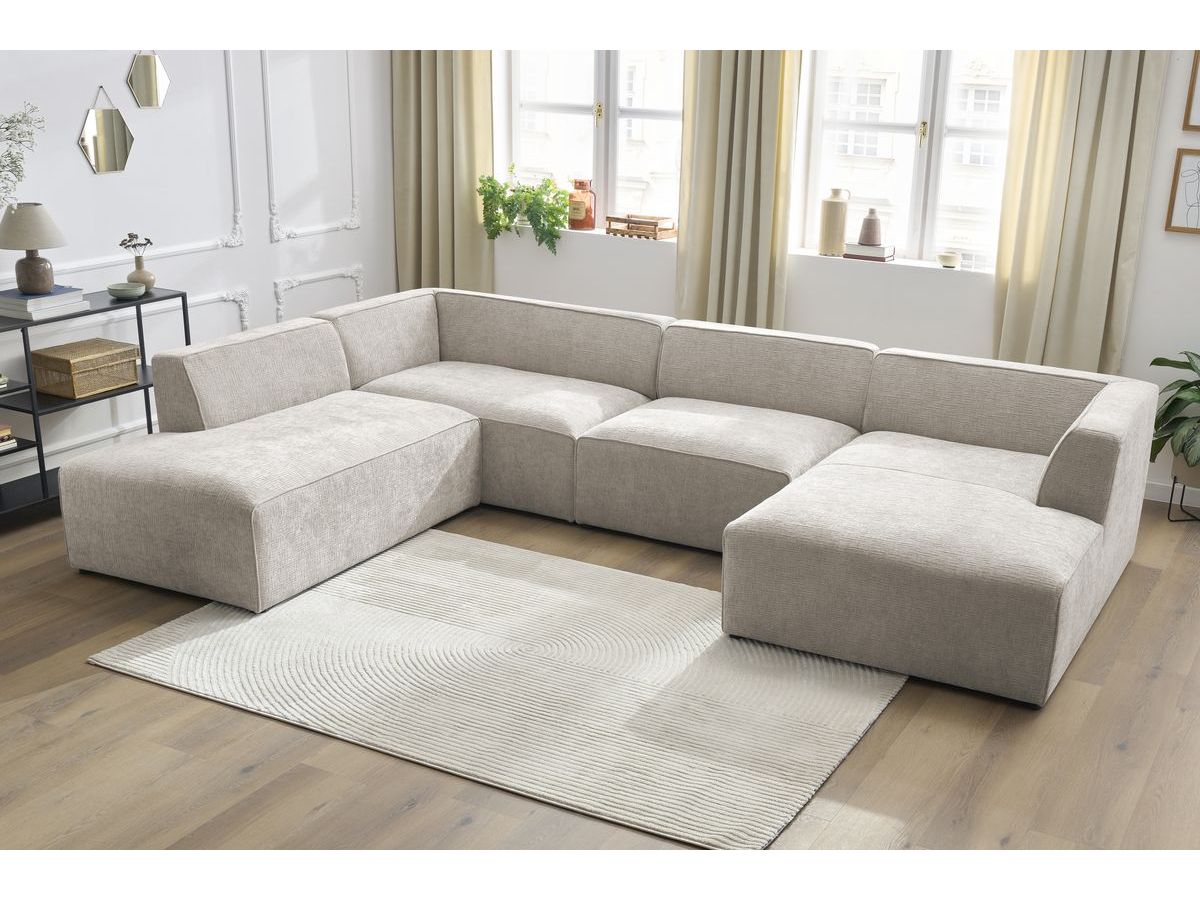 Bobochic Megeve Wohnlandschaft Strukturstoff Beige Ecke rechts