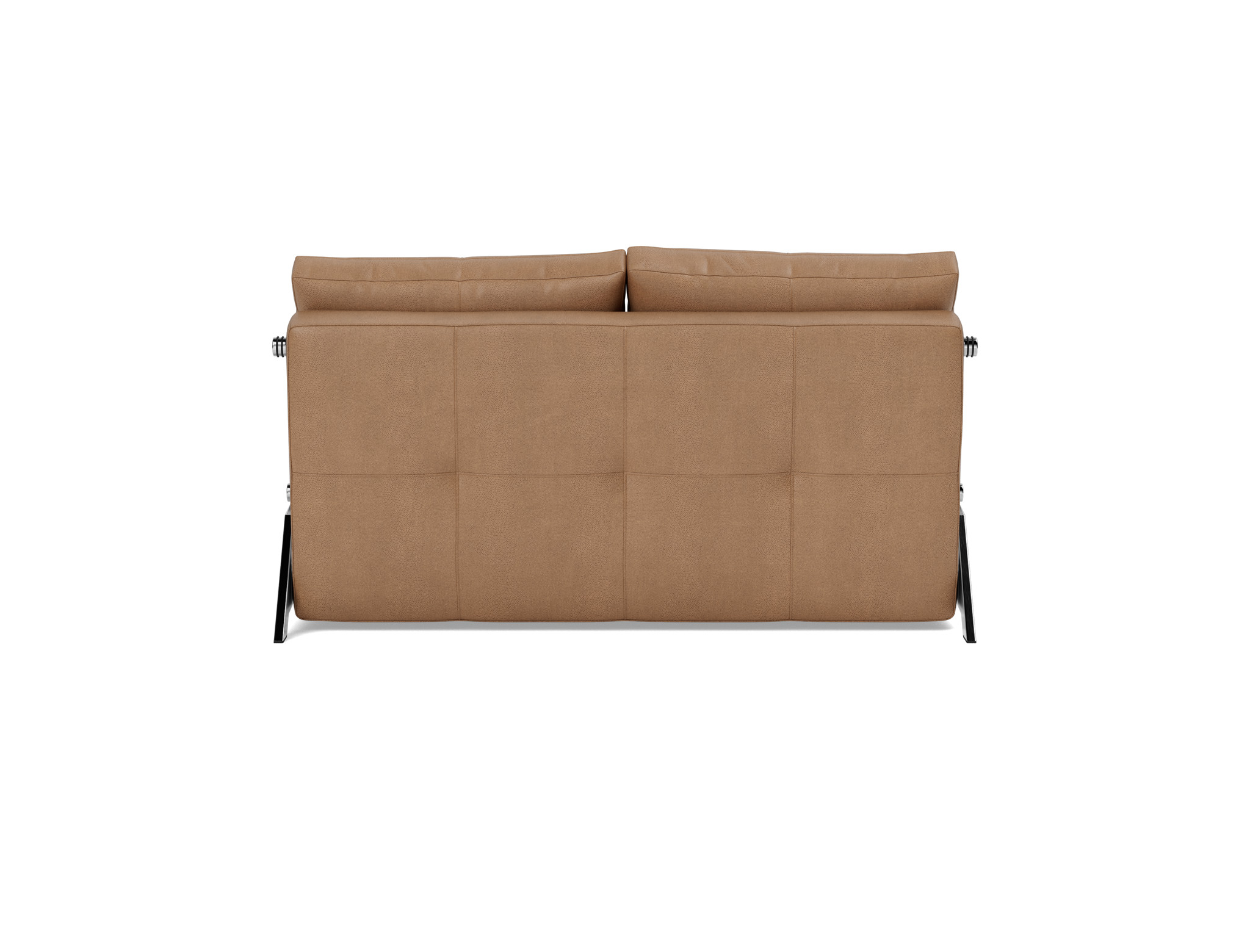 Schlafsofa Cubed 140 Lederoptik Faunal 551-Brown Beine Chrom