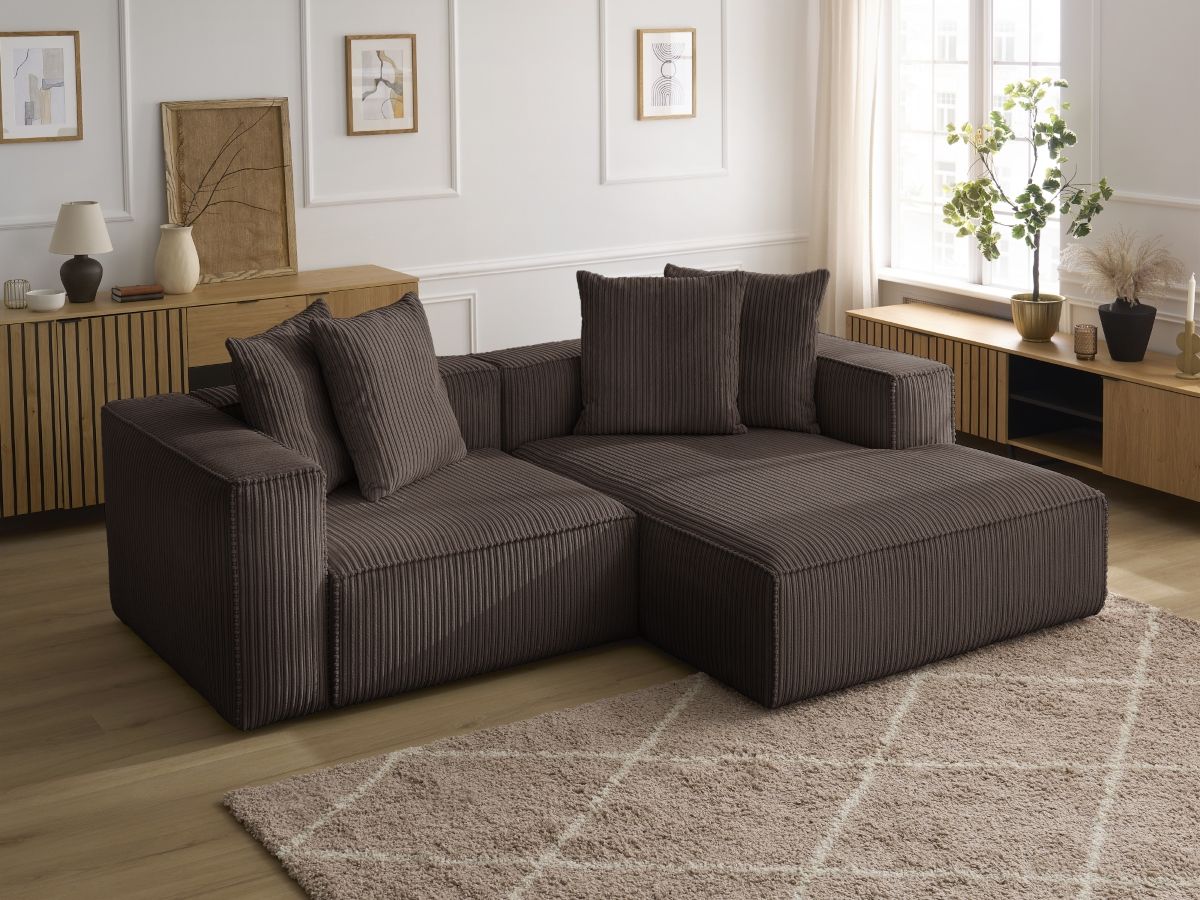Bobochic Nina Ecksofa Cordsamt Braun Ecke rechts
