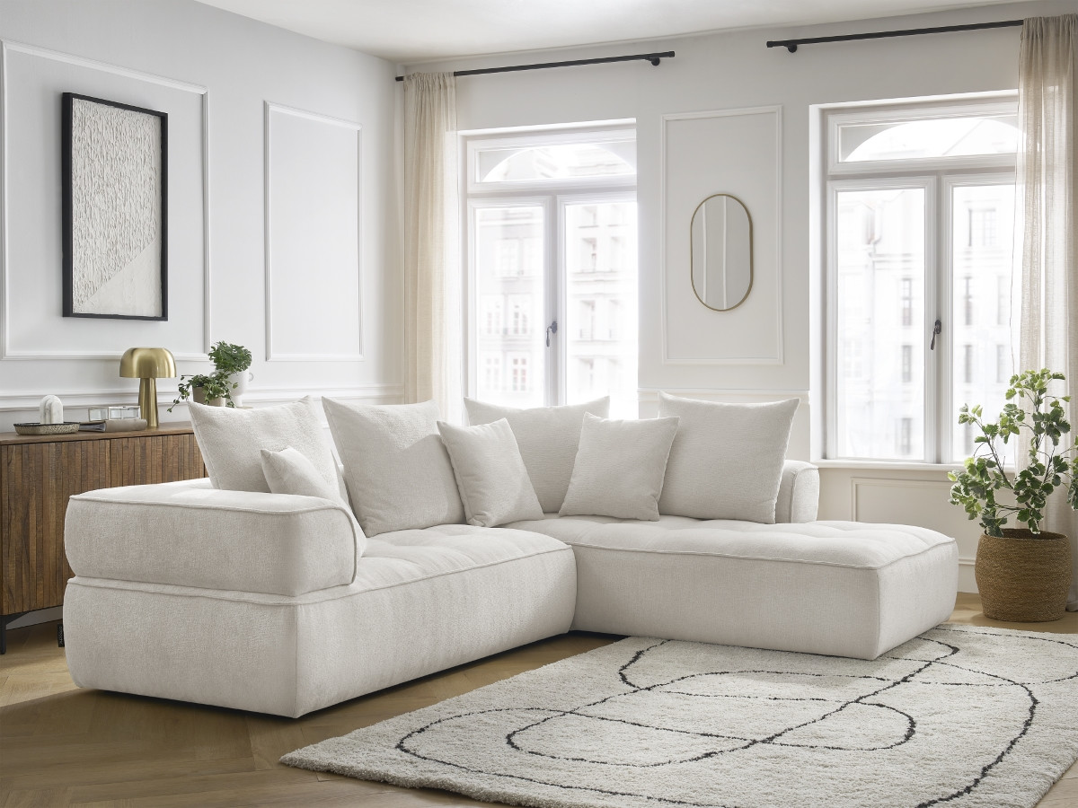 Bobochic Whesley Ecksofa Stoff Beige Ecke rechts