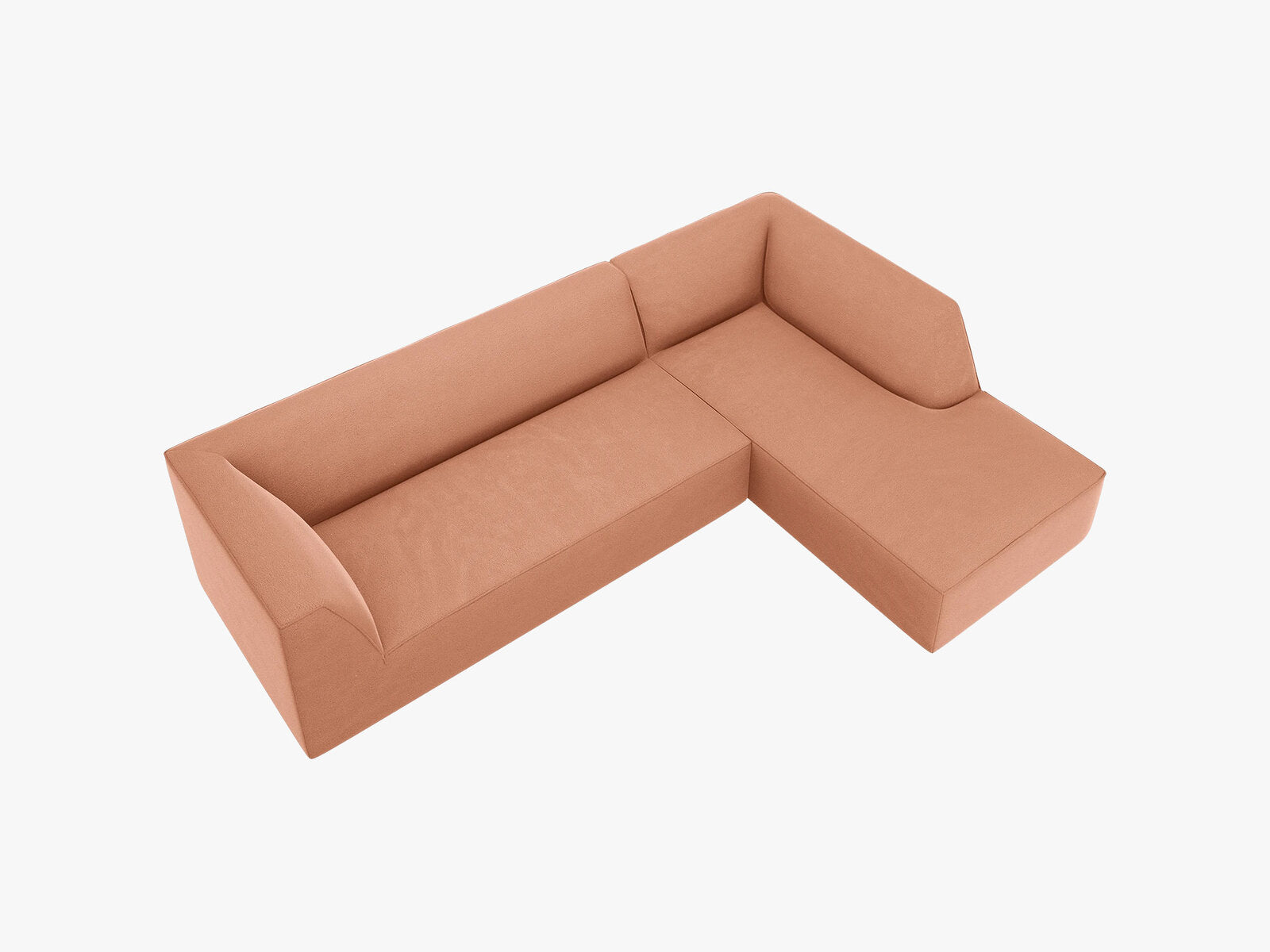 Micadoni 4-Sitzer Modular Sofa Ruby Rechts Samt Salvador Rosa