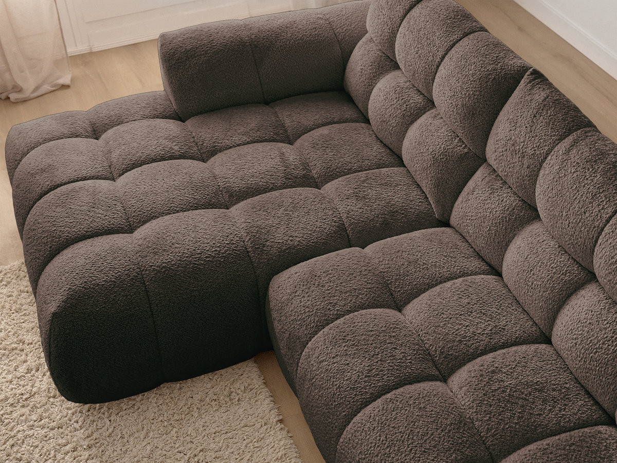 Bobochic Jaya Ecksofa Chenille Braun Ecke links