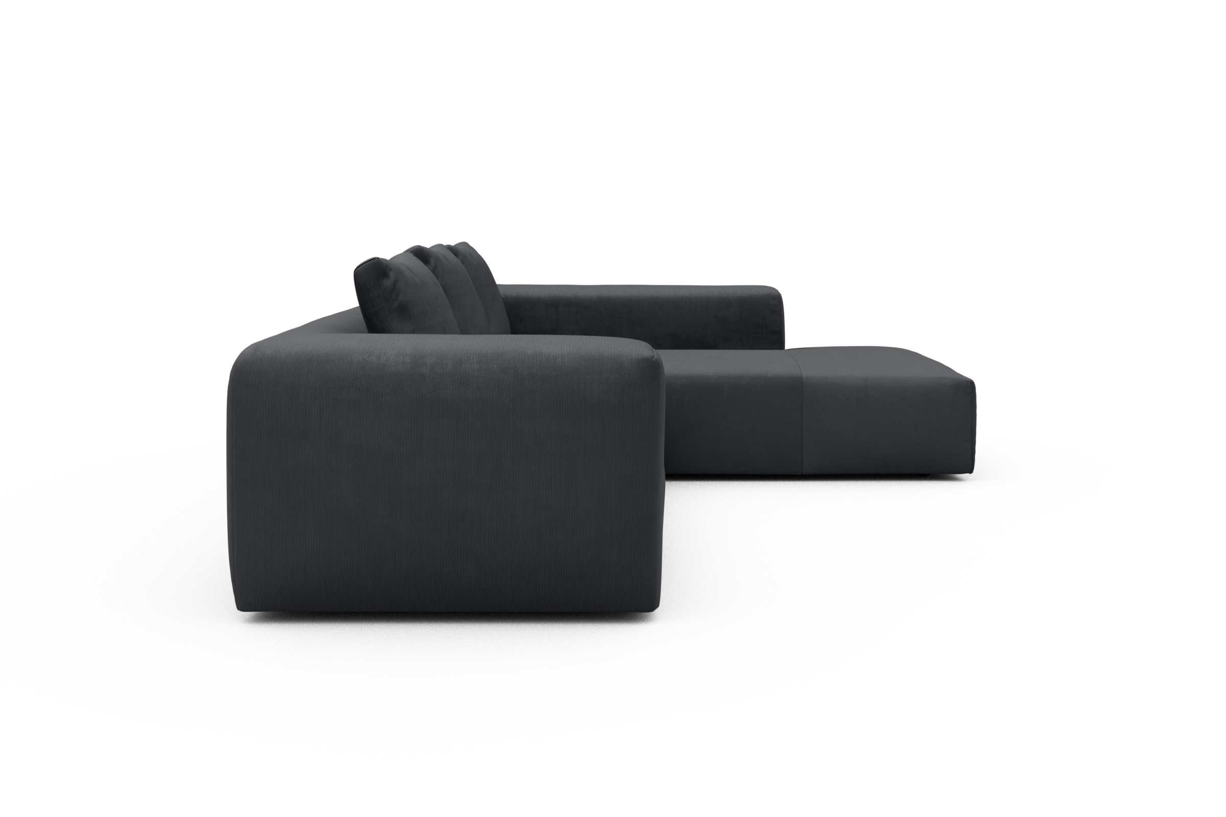 Ecksofa Fred Relax-Ecke rechts mit 2,5-Sitzer Cordufine-Slate-Grey