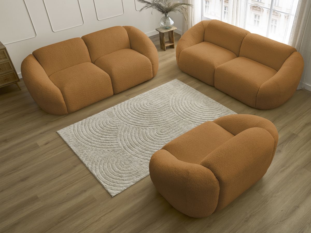 Bobochic Tina Sofa 6-Sitzer Bouclé-Stoff Gelb