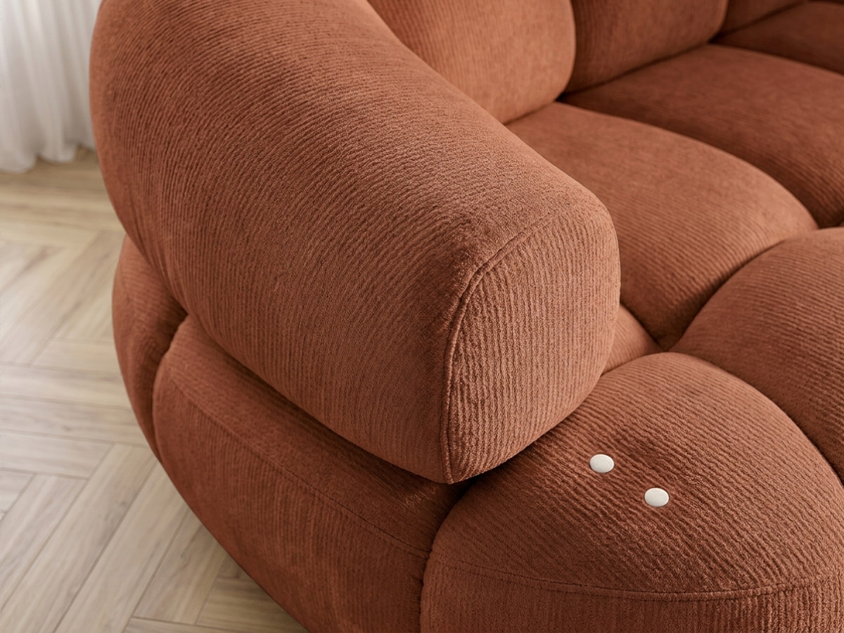 Bobochic Lovely Ecksofa mit Schlaffunktion Stoff Orange Ecke rechts