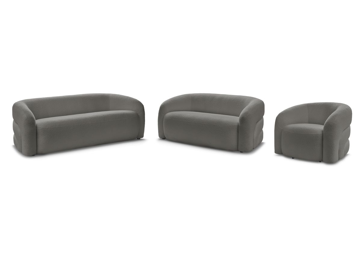 Bobochic Elina Sofa 6-Sitzer Bouclé-Stoff Dunkelgrau