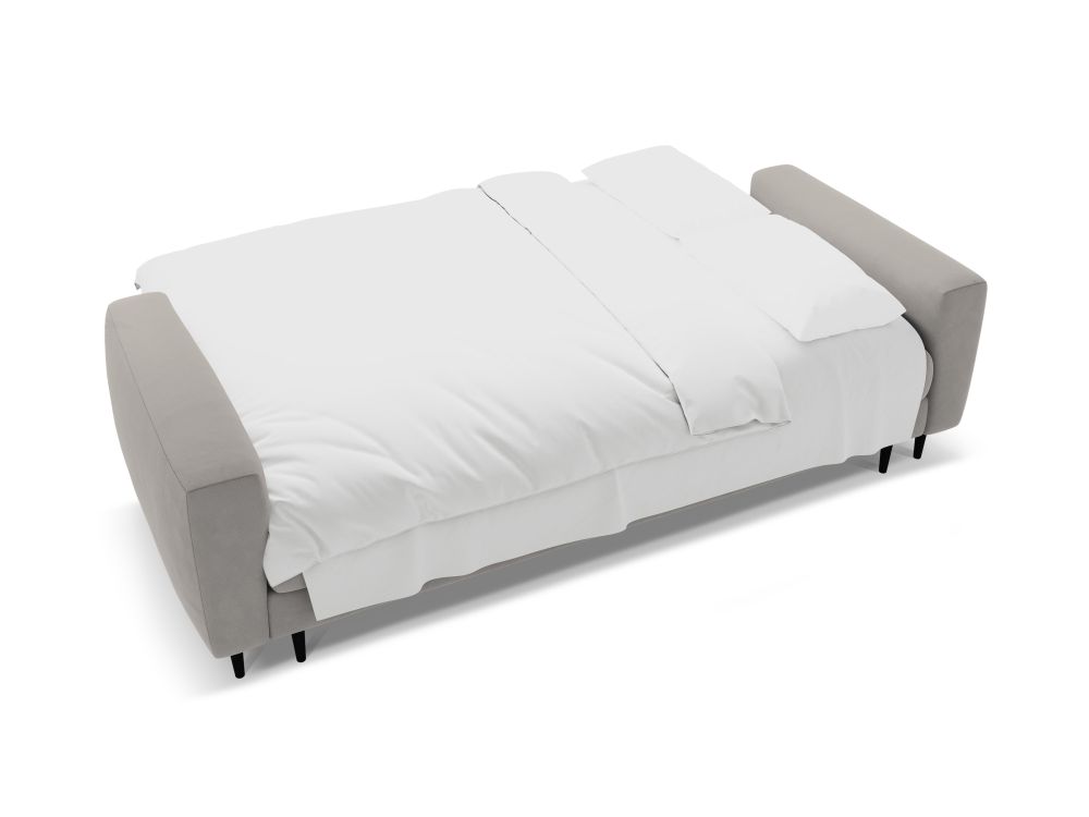 Cosmopolitan Design Schlafsofa Lazio 3-Sitzer Samt Salvador Grau