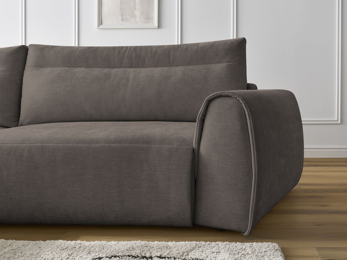 Bobochic Aden Ecksofa 293 × 152 cm Stoff Taupe Ecke links