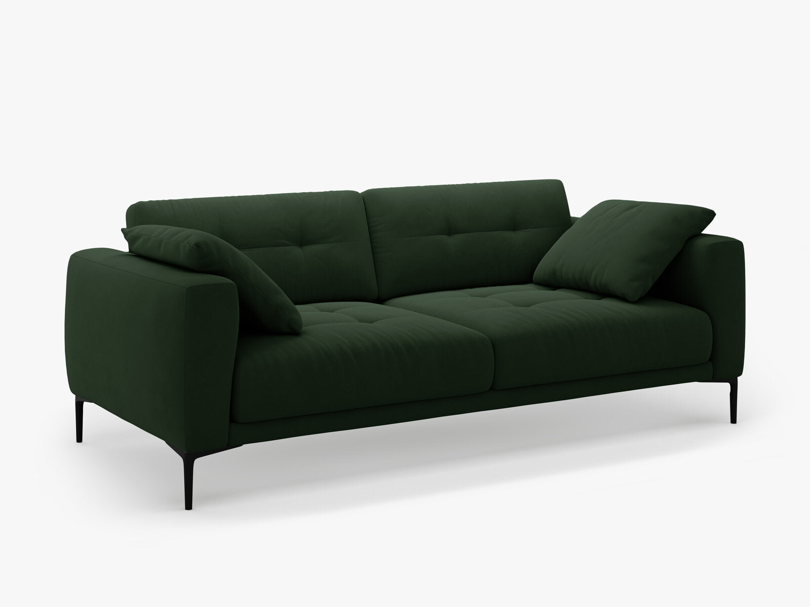 Micadoni Sofa Bemy 4-Sitzer Samt Flaschengrün